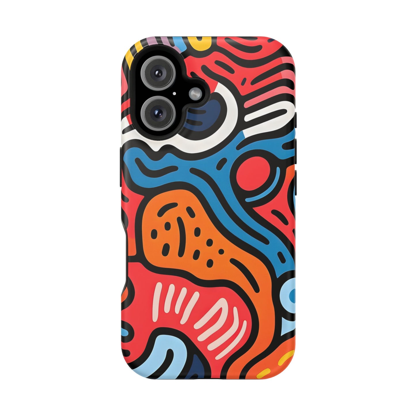 Bold Abstract Doodle Phone Case – MagSafe Compatible for iPhone & Samsung Galaxy