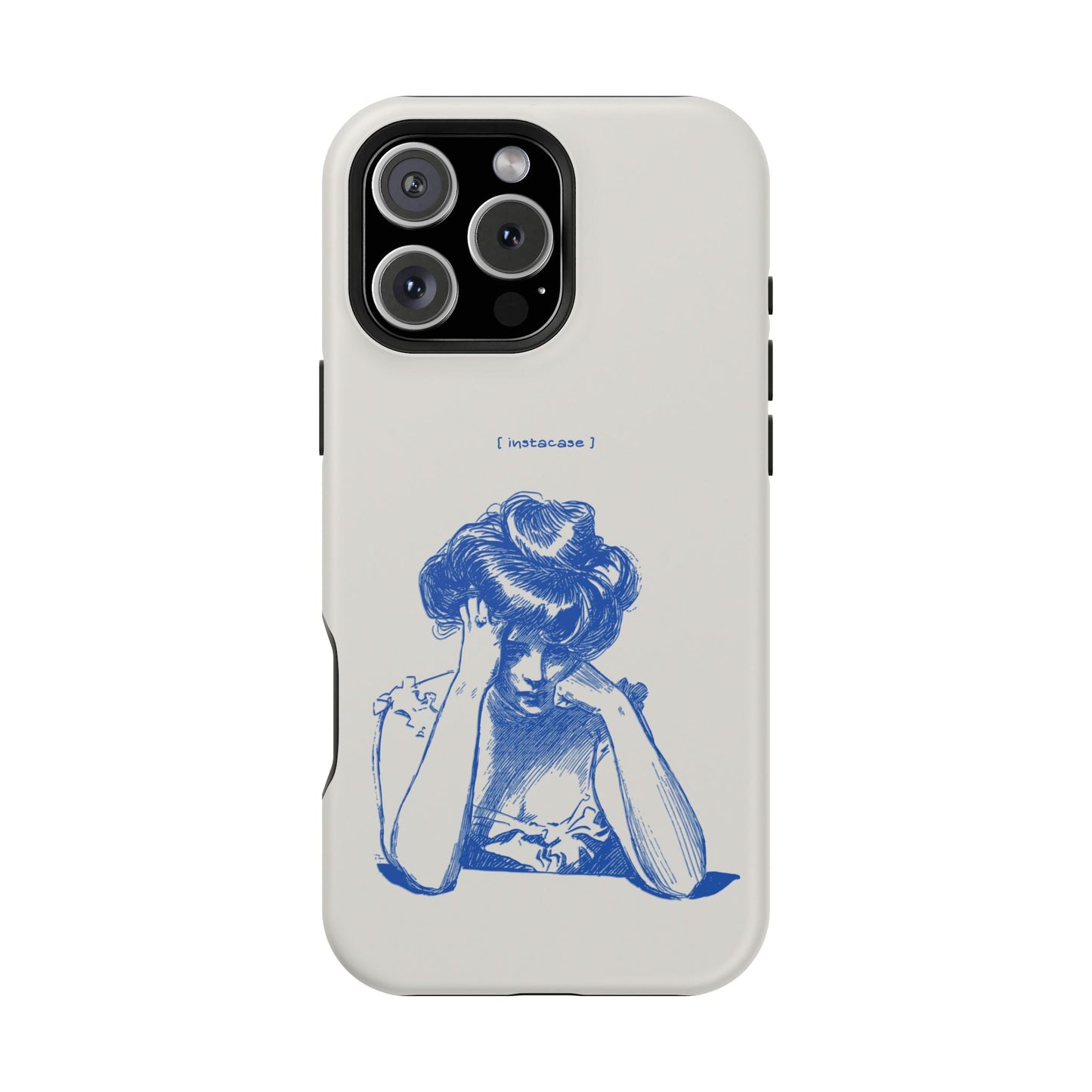 Melancholy Muse Line Art Phone Case – MagSafe Compatible for iPhone & Samsung Galaxy