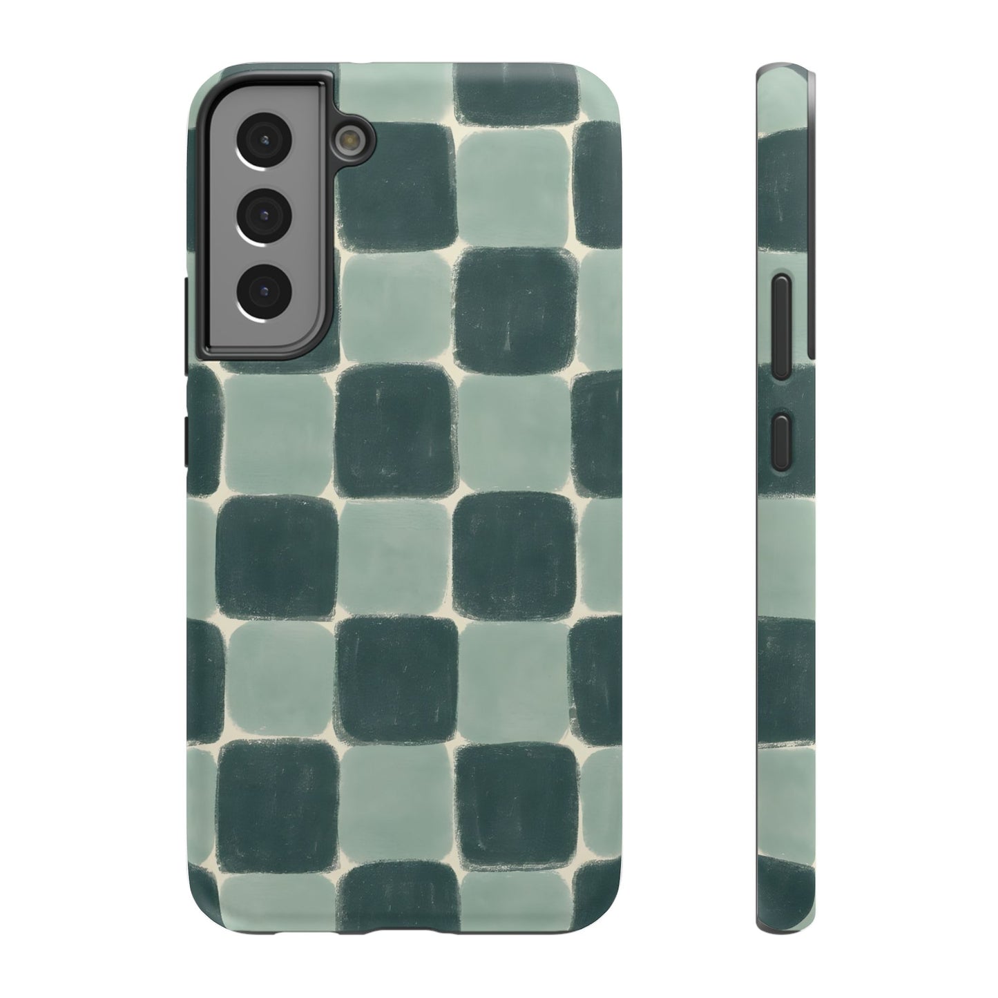 Green Checkerboard Retro Phone Case – MagSafe Compatible for iPhone & Samsung Galaxy