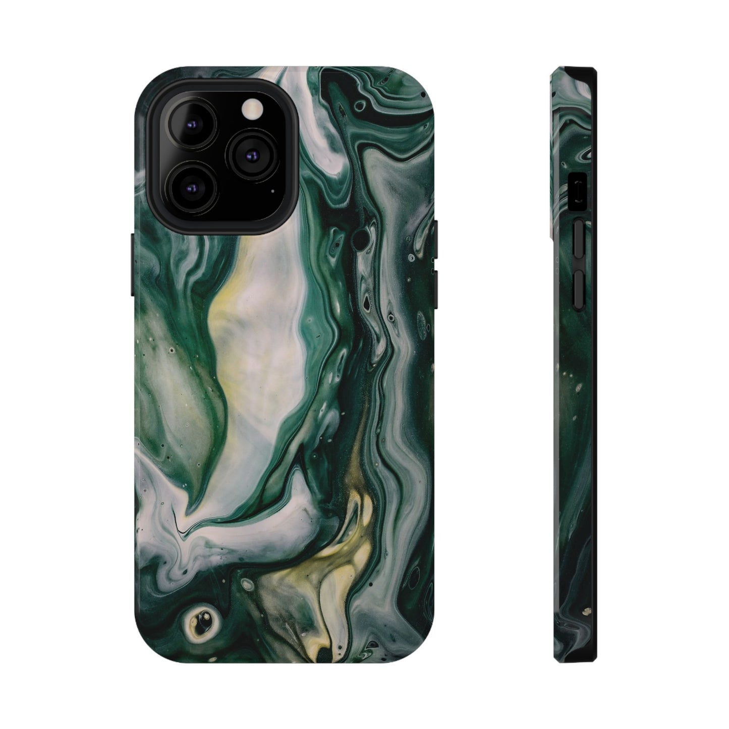 Mystic Forest Marble Swirl Phone Case – MagSafe Compatible for iPhone & Samsung Galaxy