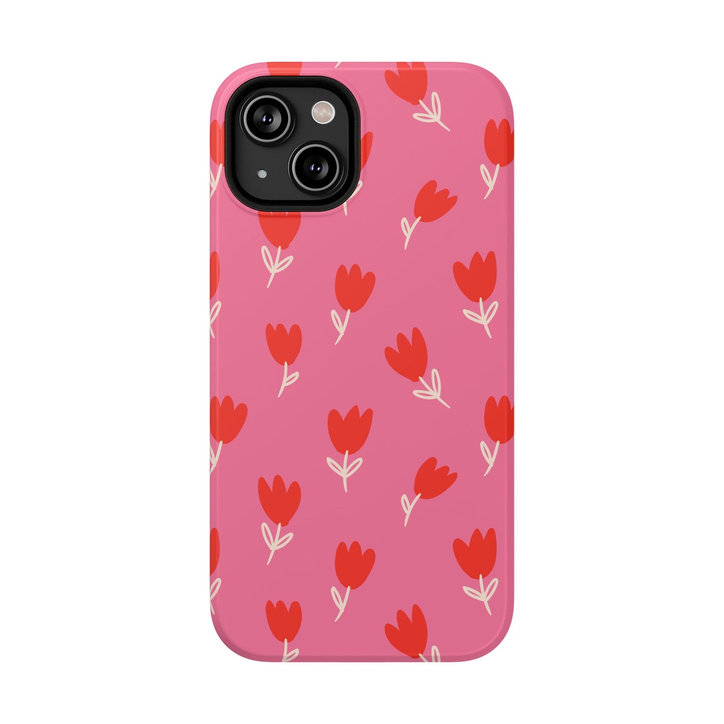 Red Tulip Bloom Phone Case – MagSafe Compatible for iPhone & Samsung Galaxy
