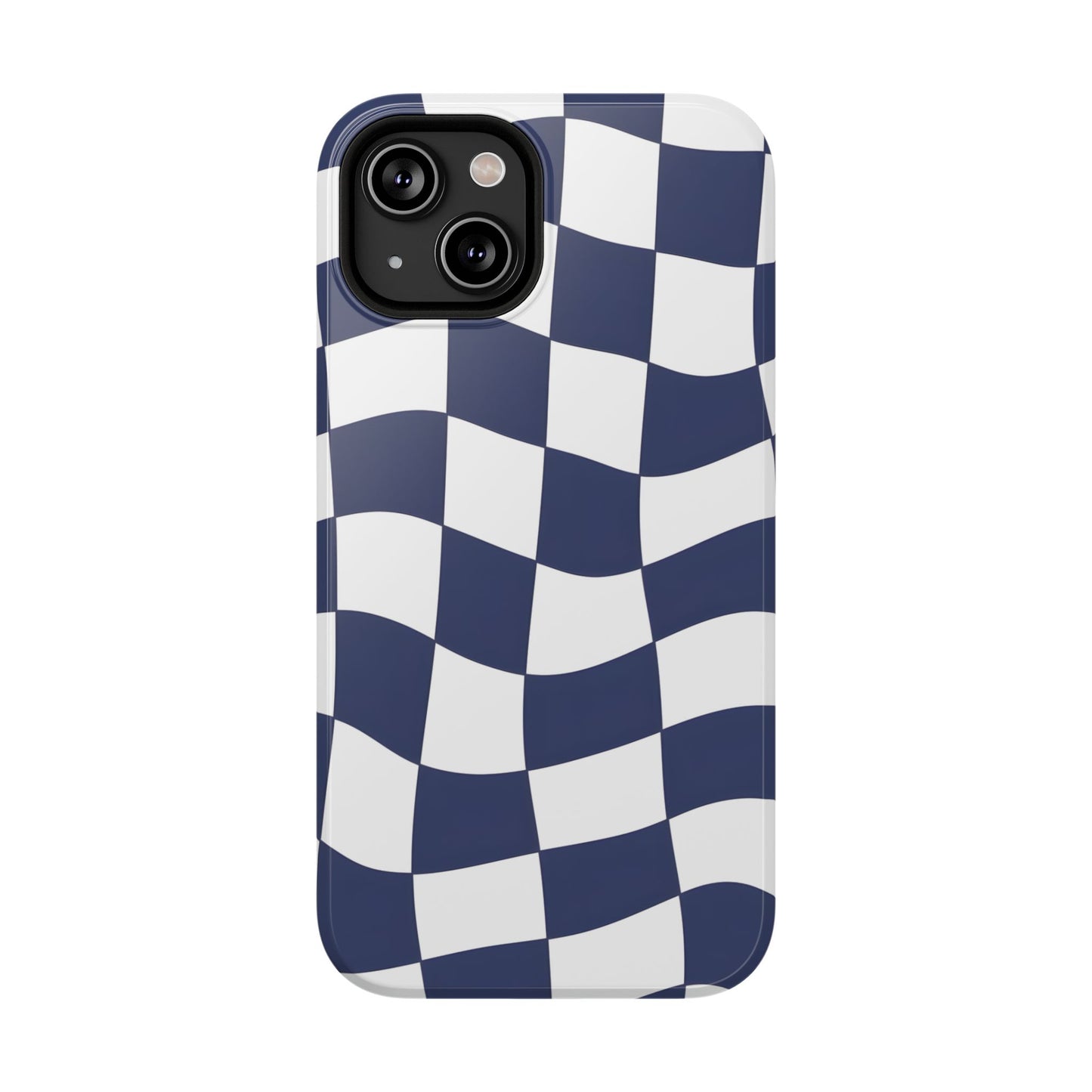 Wavy Checkerboard Phone Case – MagSafe Compatible for iPhone & Samsung Galaxy