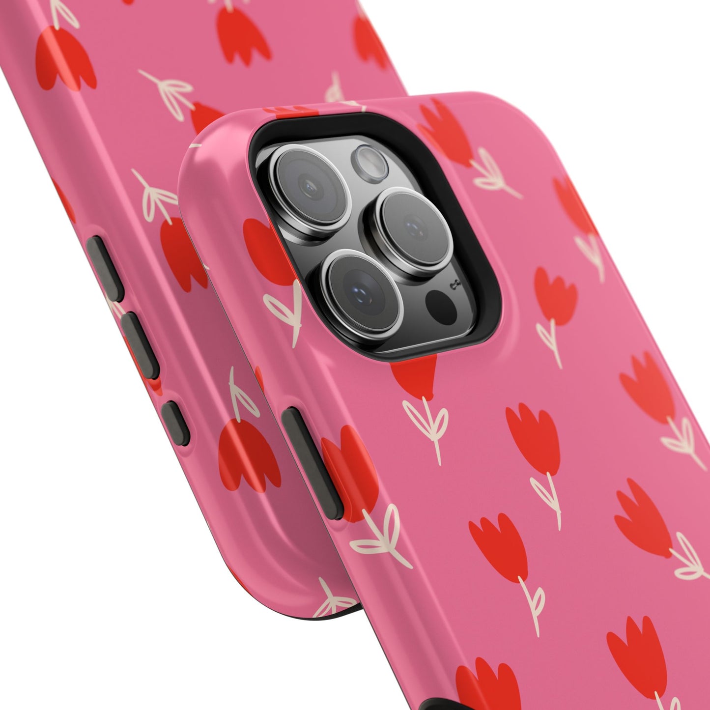Red Tulip Bloom Phone Case – MagSafe Compatible for iPhone & Samsung Galaxy