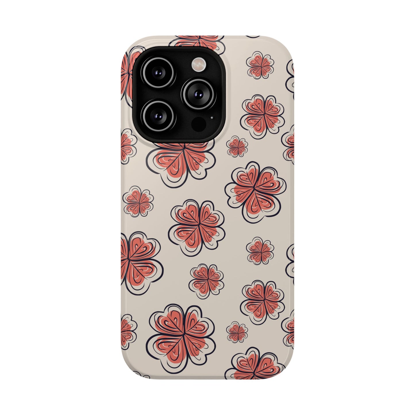 Whimsical Clover Bloom Phone Case – MagSafe Compatible for iPhone & Samsung Galaxy
