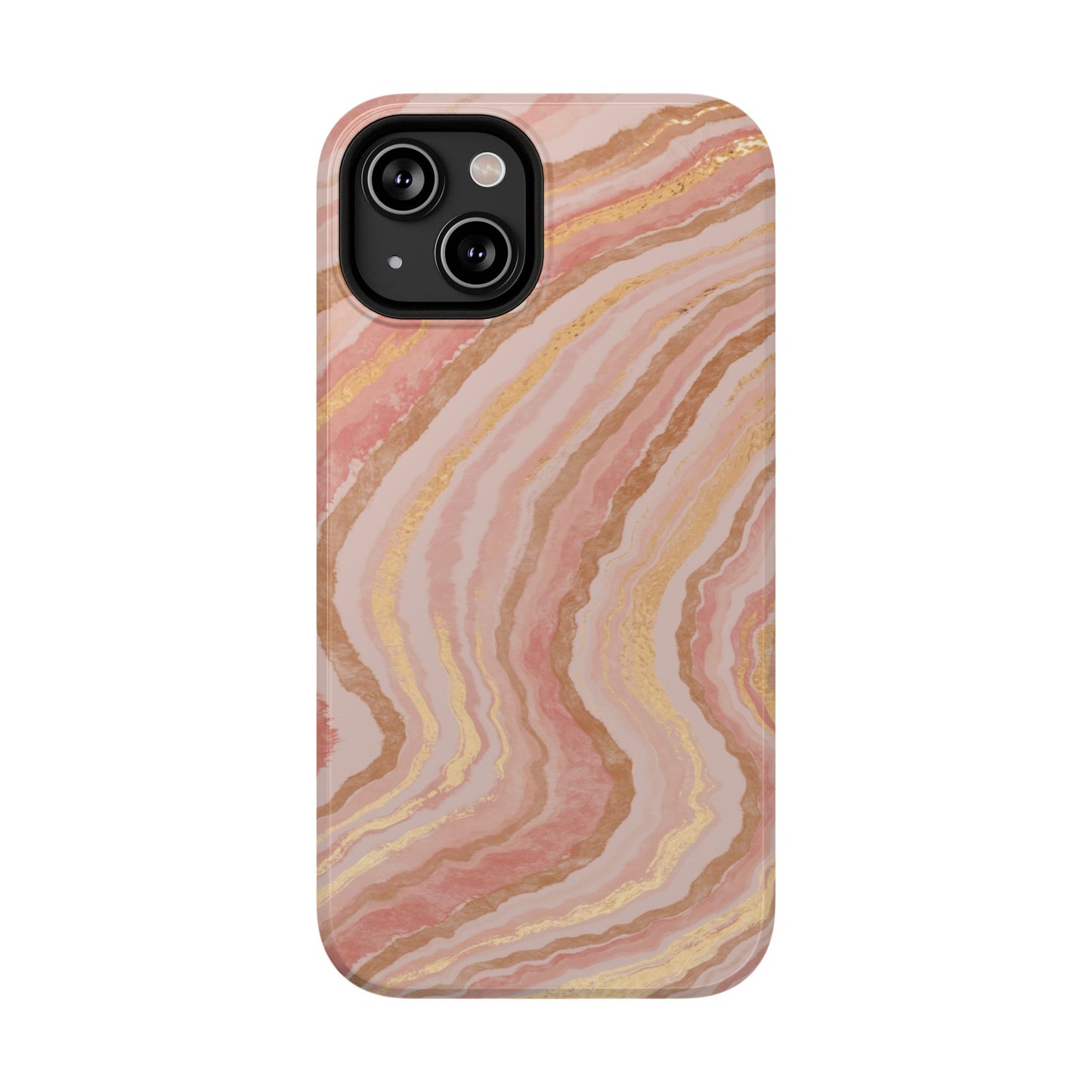 Rose Gold Marble Wave Phone Case – MagSafe Compatible for iPhone & Samsung Galaxy