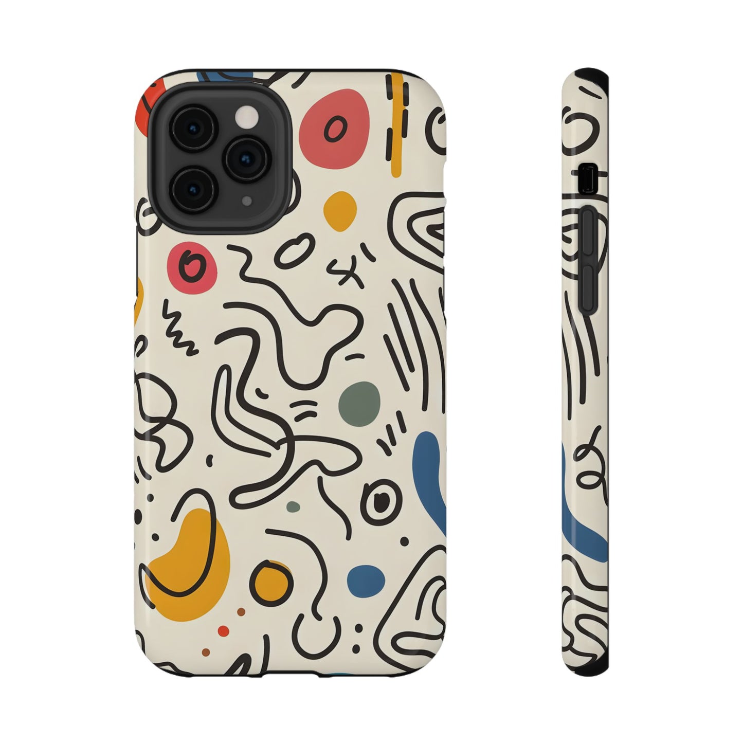 Abstract Doodle Art Phone Case – MagSafe Compatible for iPhone & Samsung Galaxy