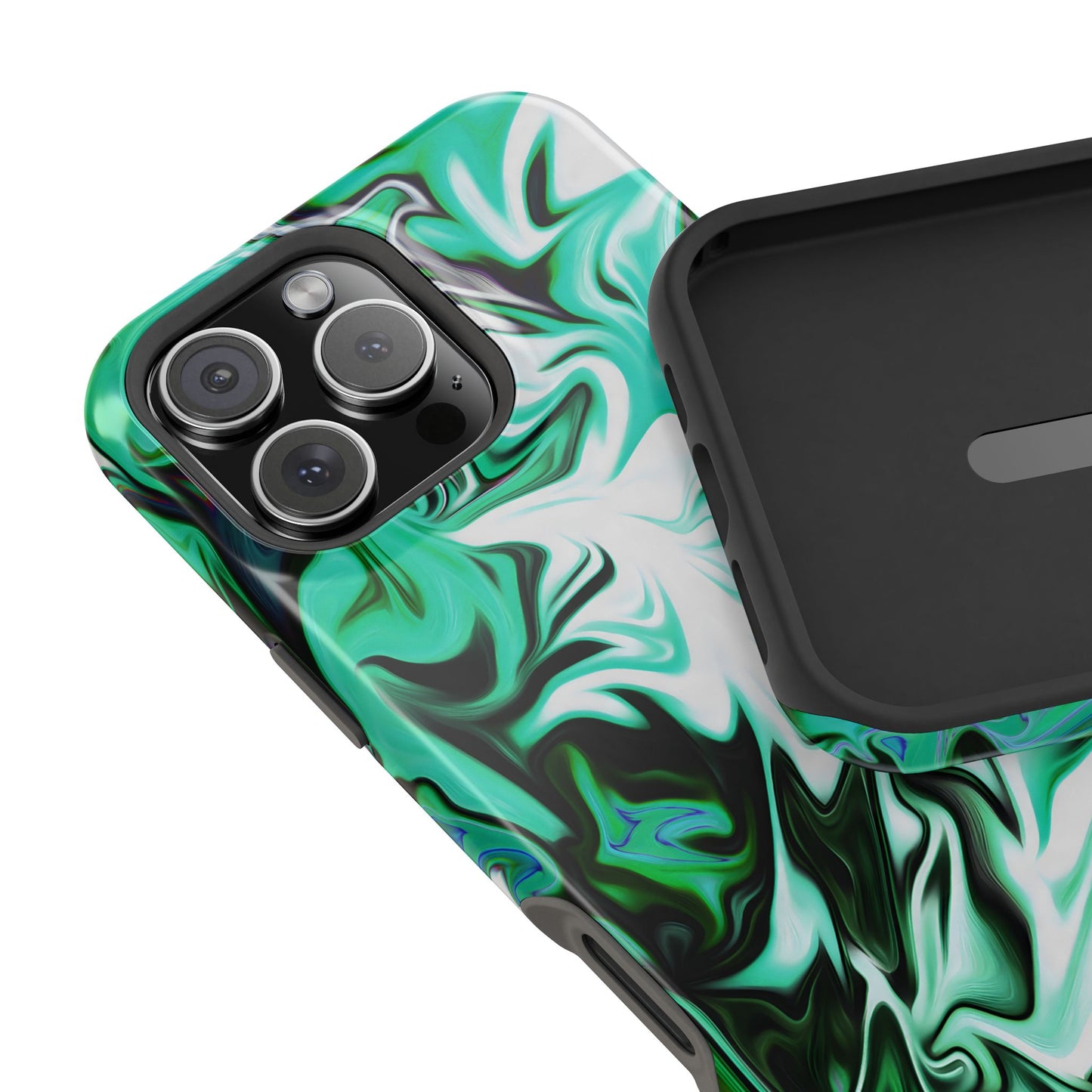 Emerald Green Marble Swirl Phone Case – MagSafe Compatible for iPhone & Samsung Galaxy