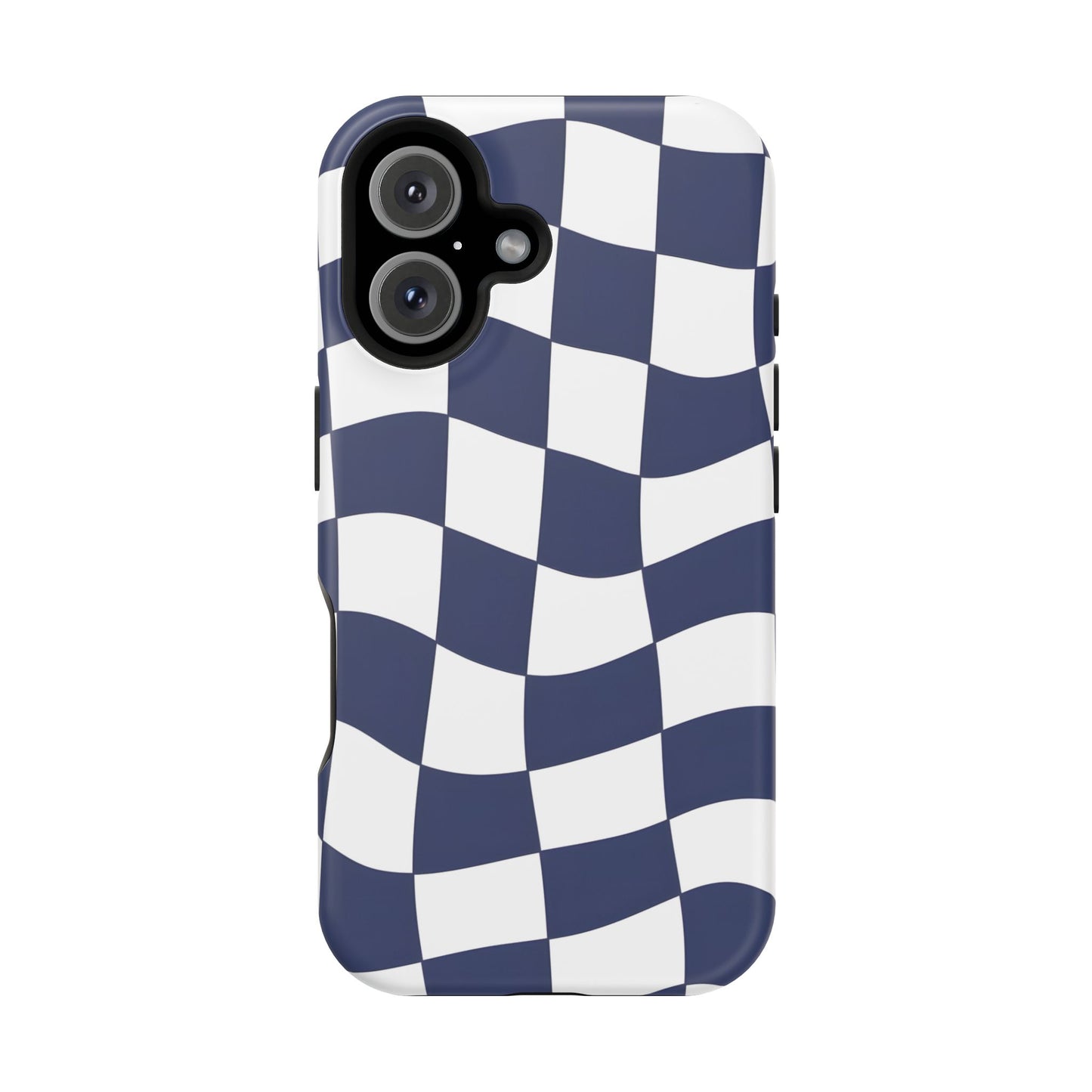 Wavy Checkerboard Phone Case – MagSafe Compatible for iPhone & Samsung Galaxy