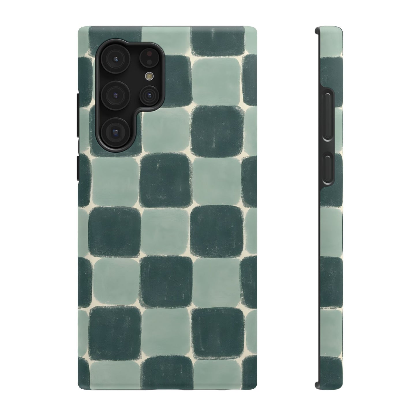 Green Checkerboard Retro Phone Case – MagSafe Compatible for iPhone & Samsung Galaxy