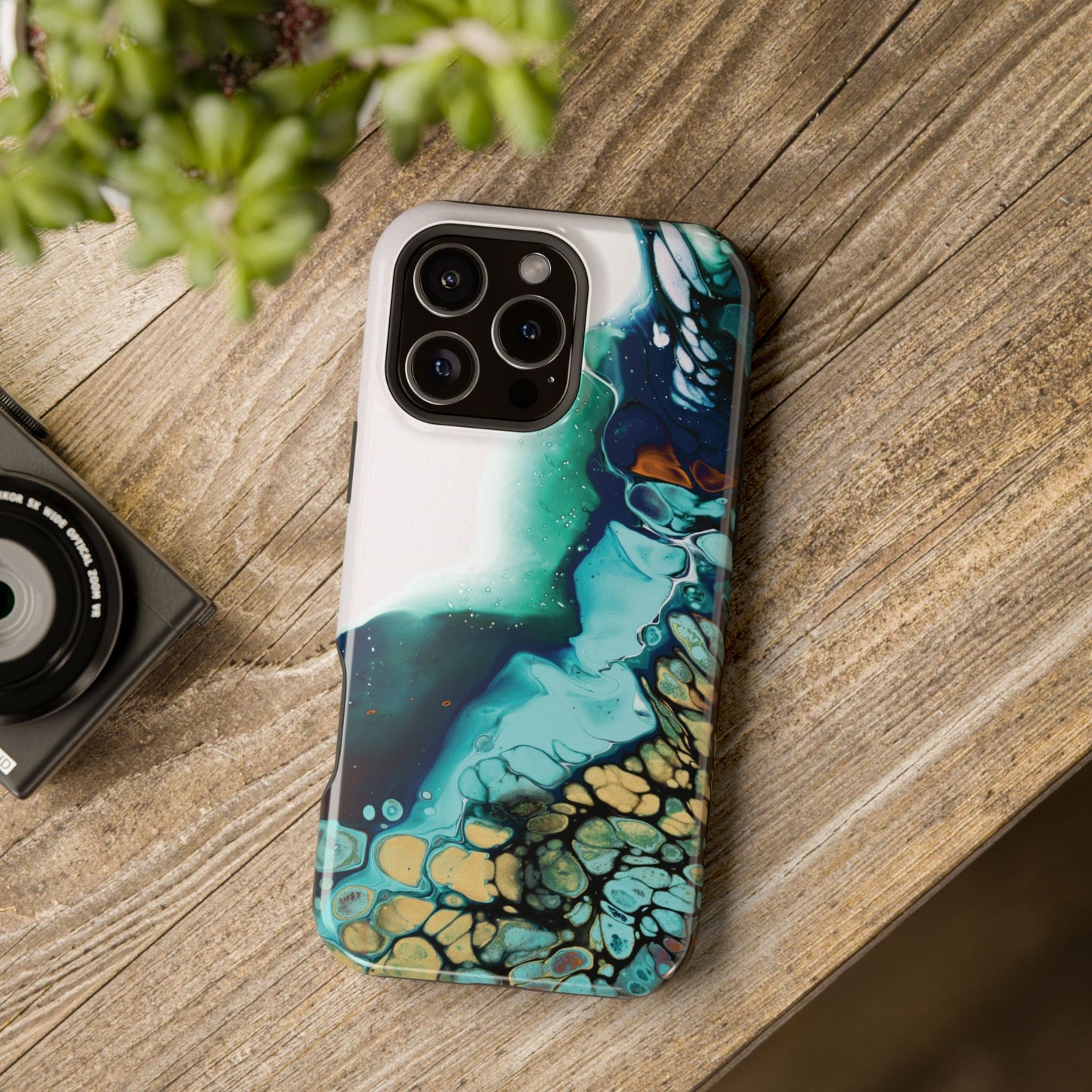 Ocean Reef Abstract Flow Phone Case – MagSafe Compatible for iPhone & Samsung Galaxy