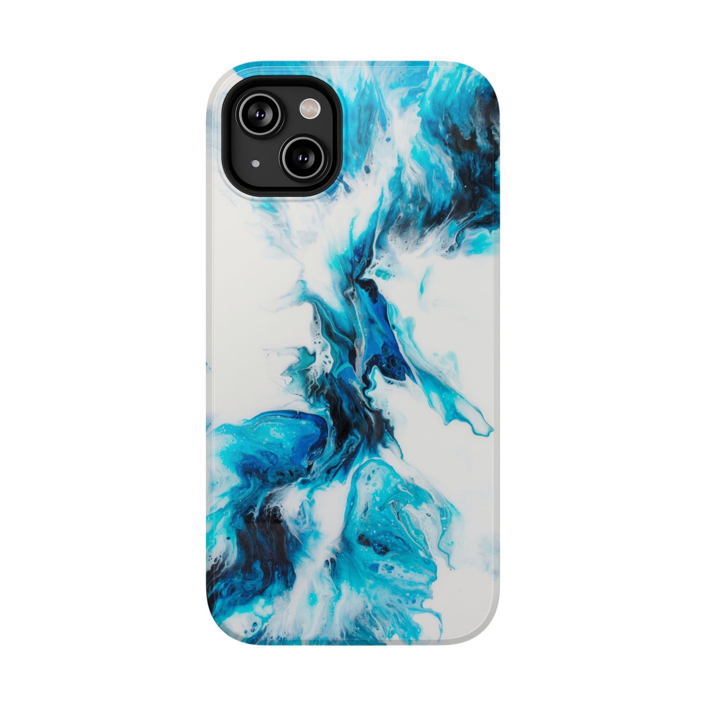 Electric Blue Splash Marble Phone Case – MagSafe Compatible for iPhone & Samsung Galaxy