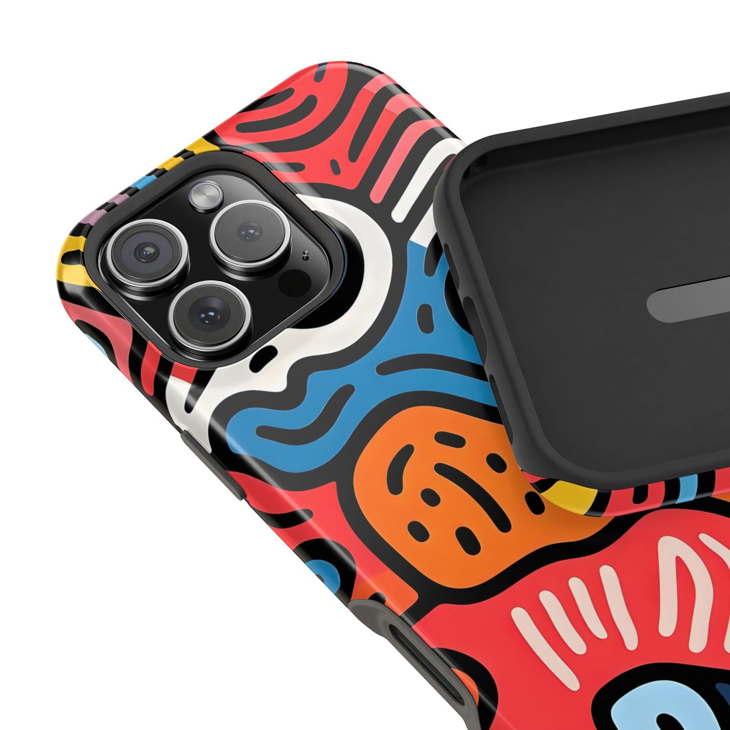 Bold Abstract Doodle Phone Case – MagSafe Compatible for iPhone & Samsung Galaxy