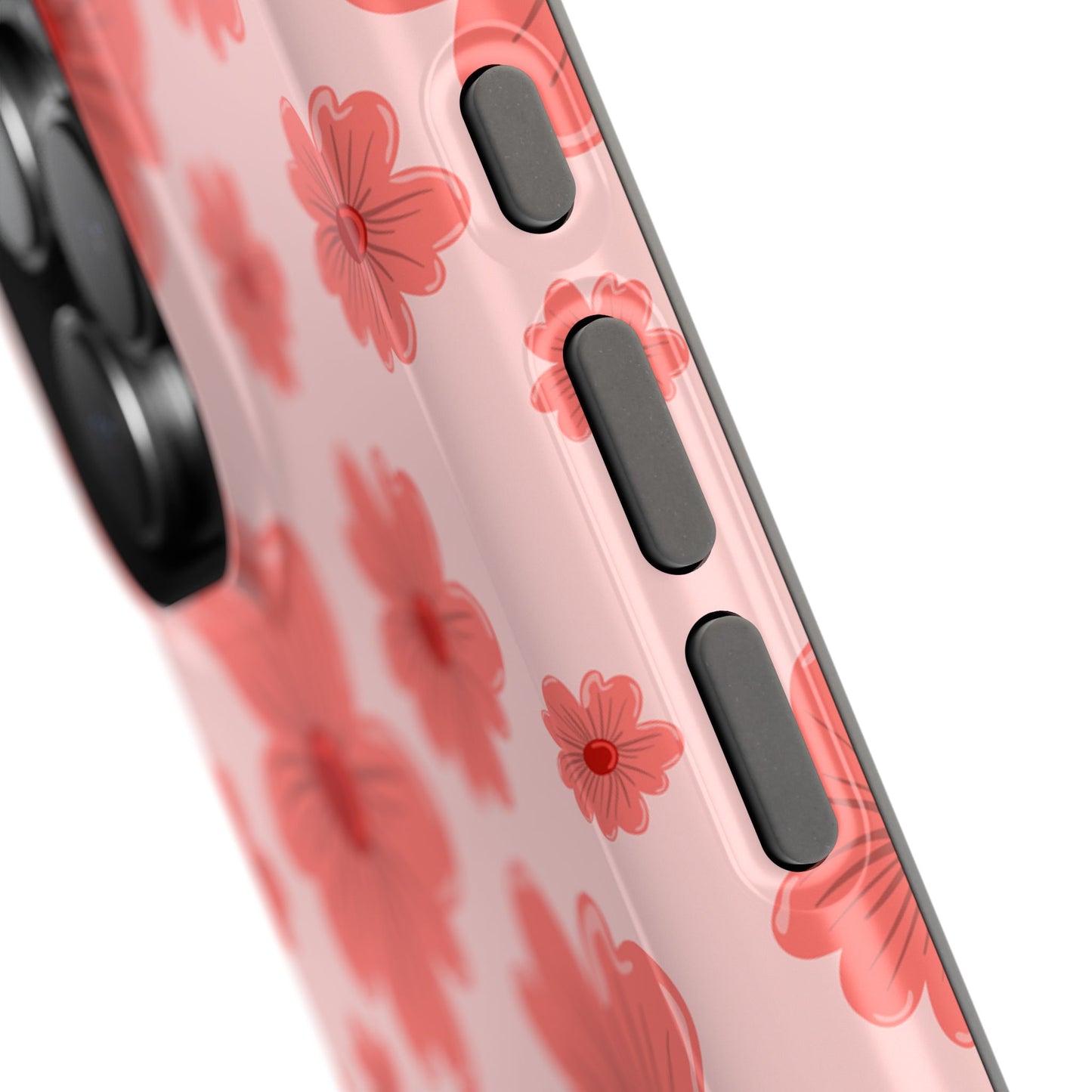 Blush Red Floral Phone Case – MagSafe Compatible for iPhone & Samsung Galaxy