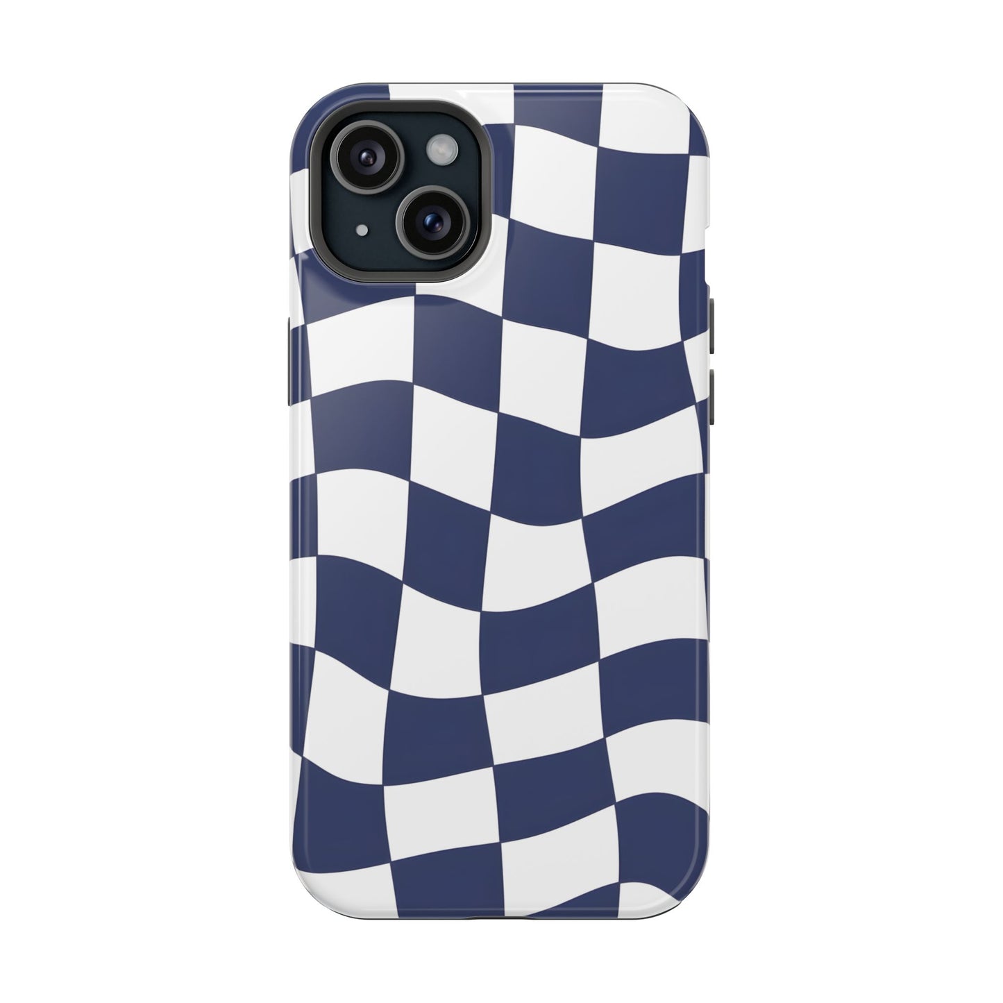 Wavy Checkerboard Phone Case – MagSafe Compatible for iPhone & Samsung Galaxy