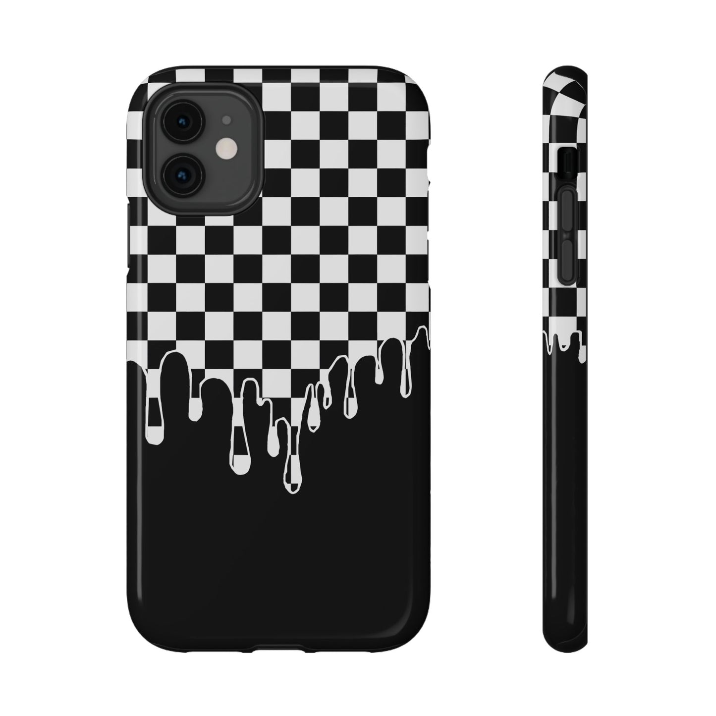 Dripping Checkerboard Phone Case – MagSafe Compatible for iPhone & Samsung Galaxy