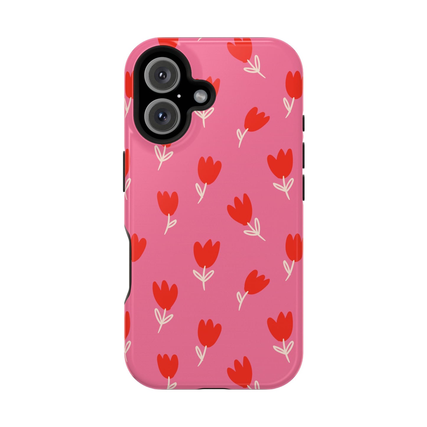 Red Tulip Bloom Phone Case – MagSafe Compatible for iPhone & Samsung Galaxy