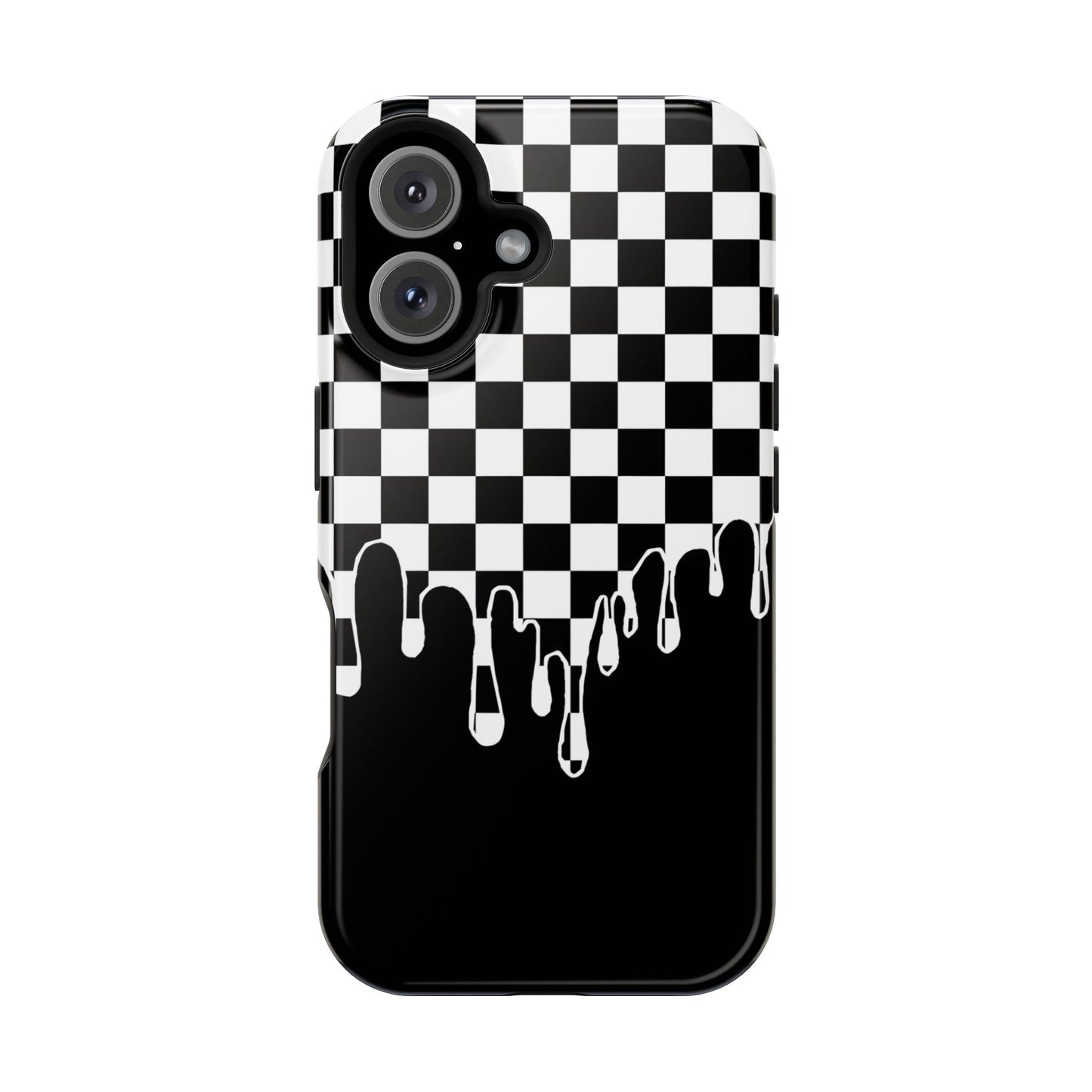 Dripping Checkerboard Phone Case – MagSafe Compatible for iPhone & Samsung Galaxy