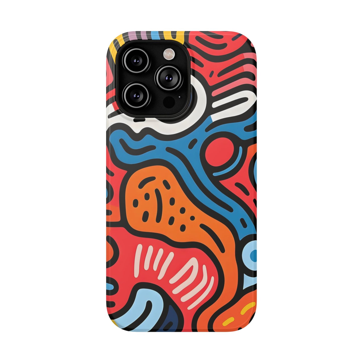 Bold Abstract Doodle Phone Case – MagSafe Compatible for iPhone & Samsung Galaxy