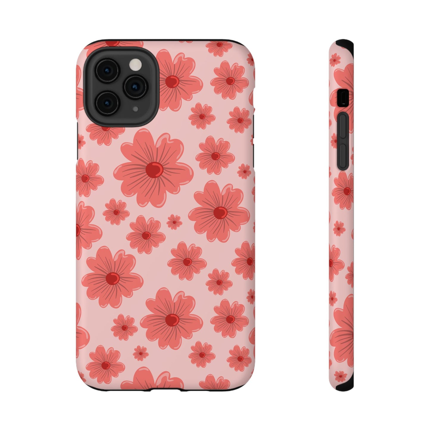 Blush Red Floral Phone Case – MagSafe Compatible for iPhone & Samsung Galaxy