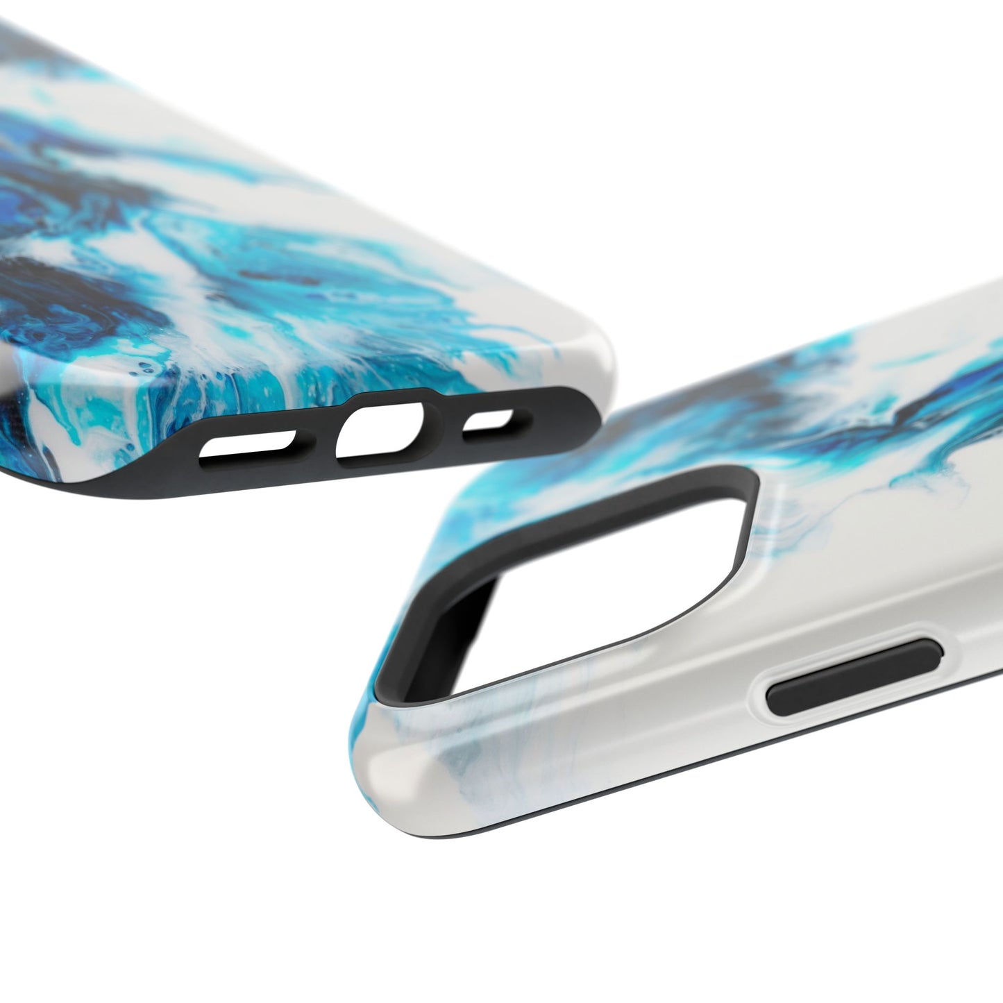 Electric Blue Splash Marble Phone Case – MagSafe Compatible for iPhone & Samsung Galaxy