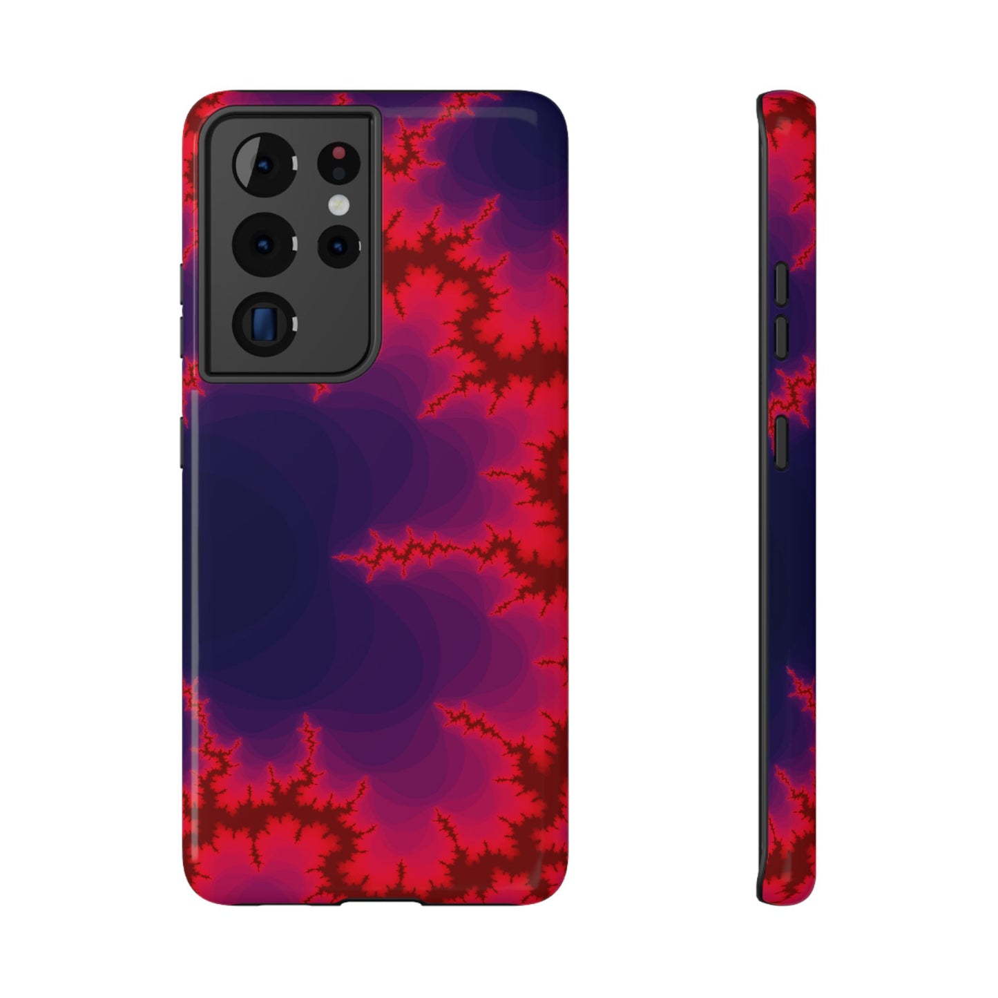 Neon Fractal Lightning Phone Case – MagSafe Compatible for iPhone & Samsung Galaxy
