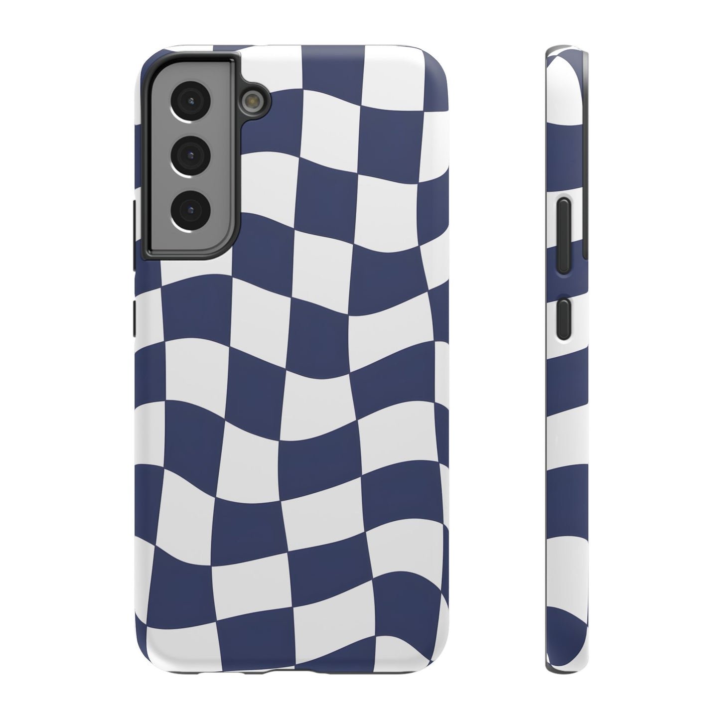 Wavy Checkerboard Phone Case – MagSafe Compatible for iPhone & Samsung Galaxy