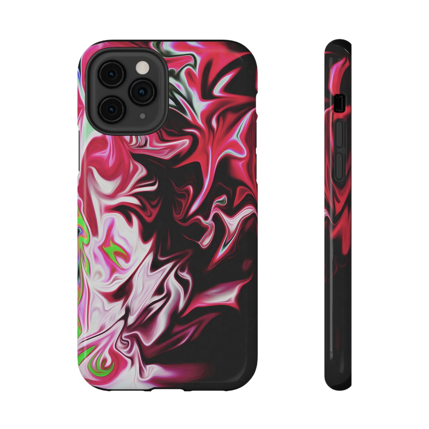Red & Black Abstract Marble Phone Case – MagSafe Compatible for iPhone & Samsung Galaxy