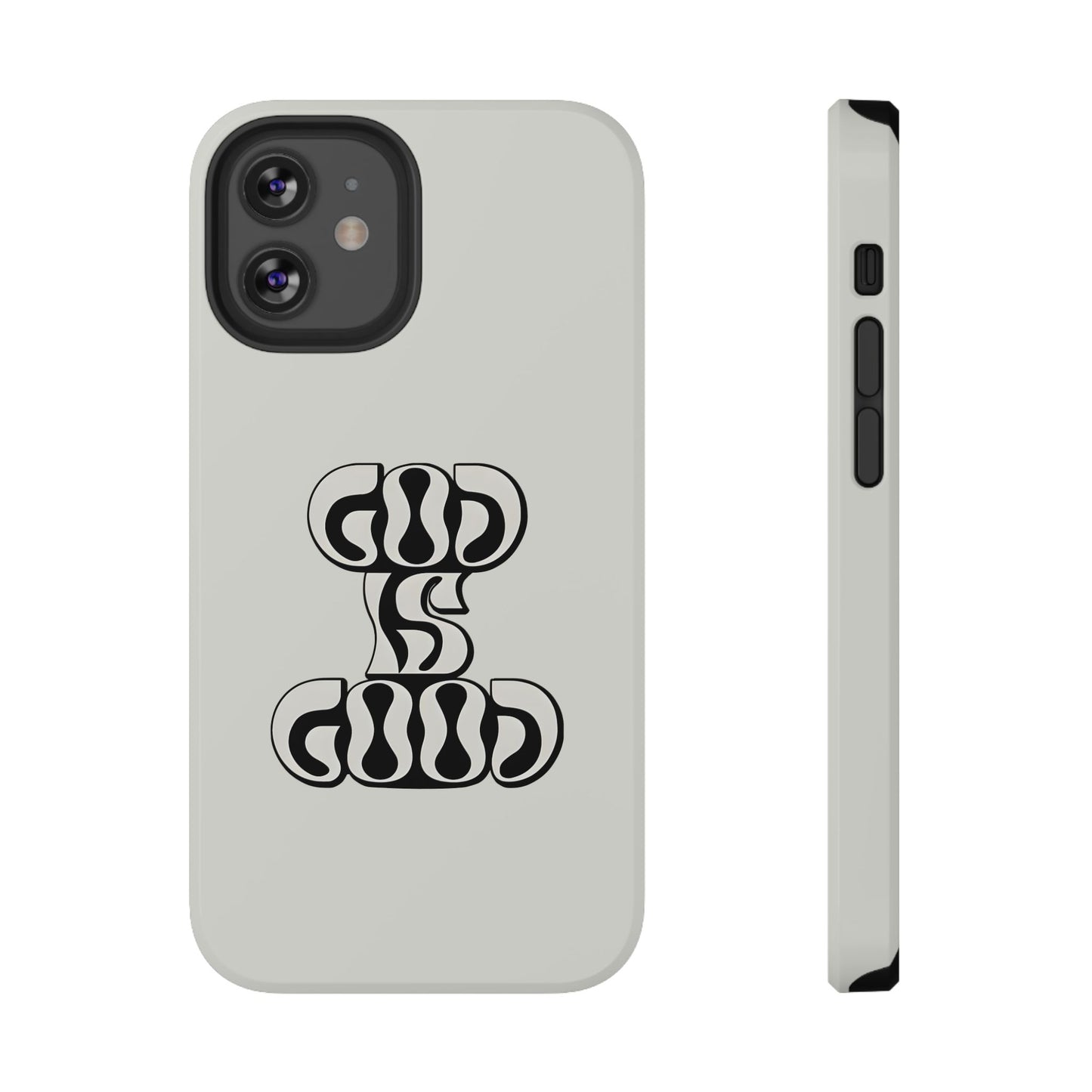 Black & White Bold "God Is Good" Phone Case – MagSafe Compatible for iPhone & Samsung Galaxy