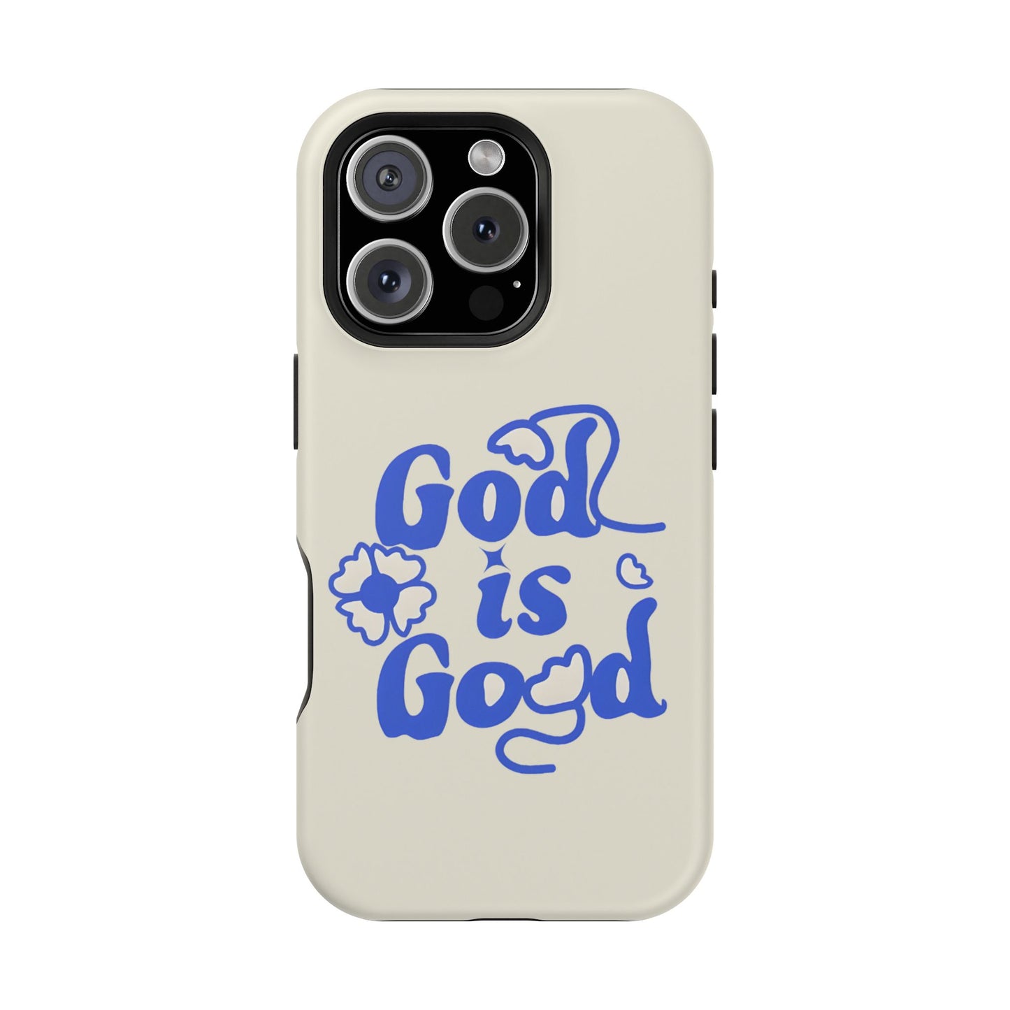Floral Faith "God Is Good" Phone Case – MagSafe Compatible for iPhone & Samsung Galaxy