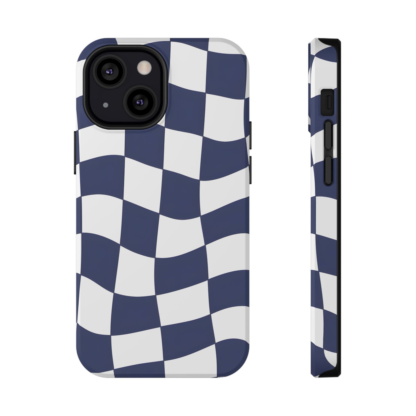 Wavy Checkerboard Phone Case – MagSafe Compatible for iPhone & Samsung Galaxy