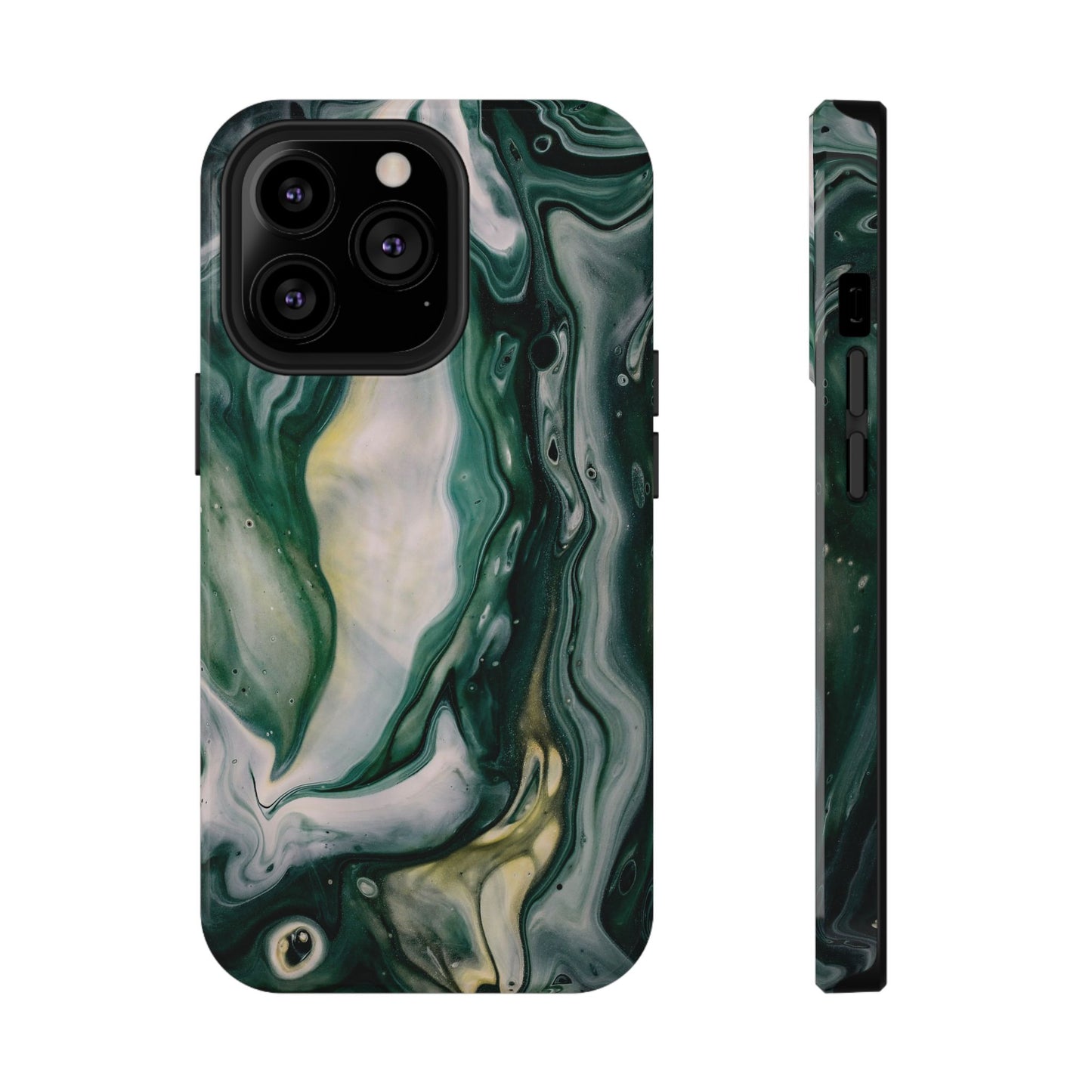 Mystic Forest Marble Swirl Phone Case – MagSafe Compatible for iPhone & Samsung Galaxy