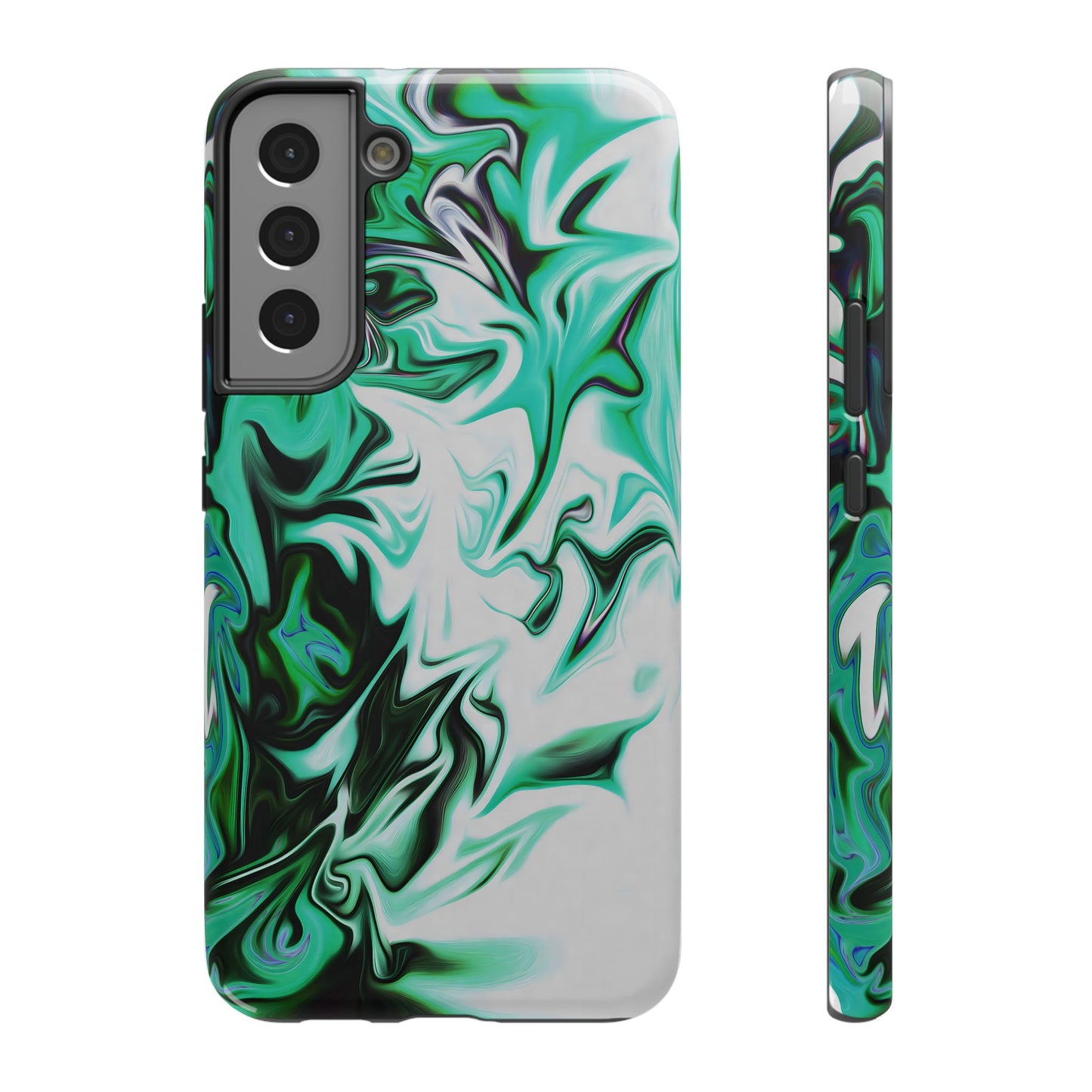 Emerald Green Marble Swirl Phone Case – MagSafe Compatible for iPhone & Samsung Galaxy