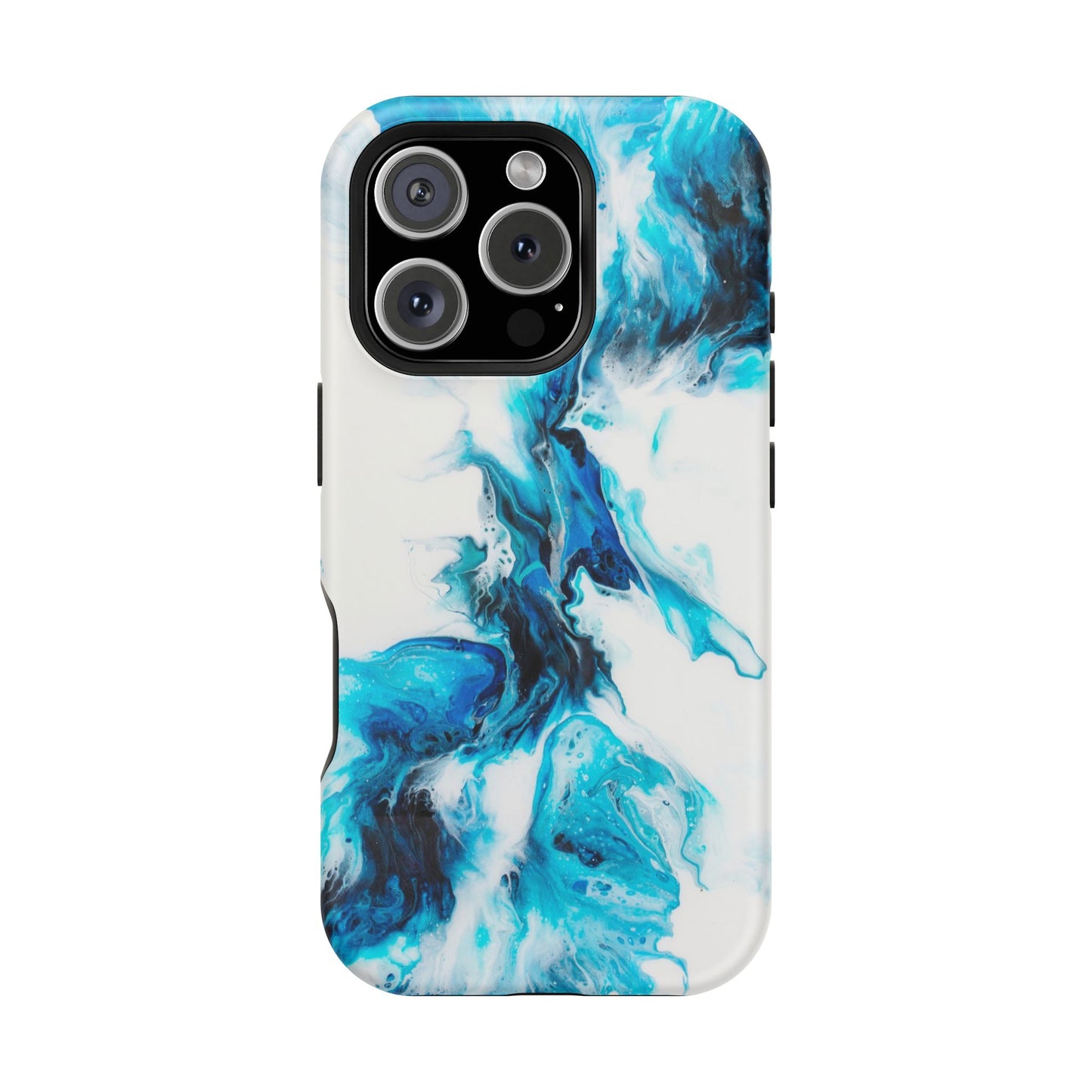 Electric Blue Splash Marble Phone Case – MagSafe Compatible for iPhone & Samsung Galaxy