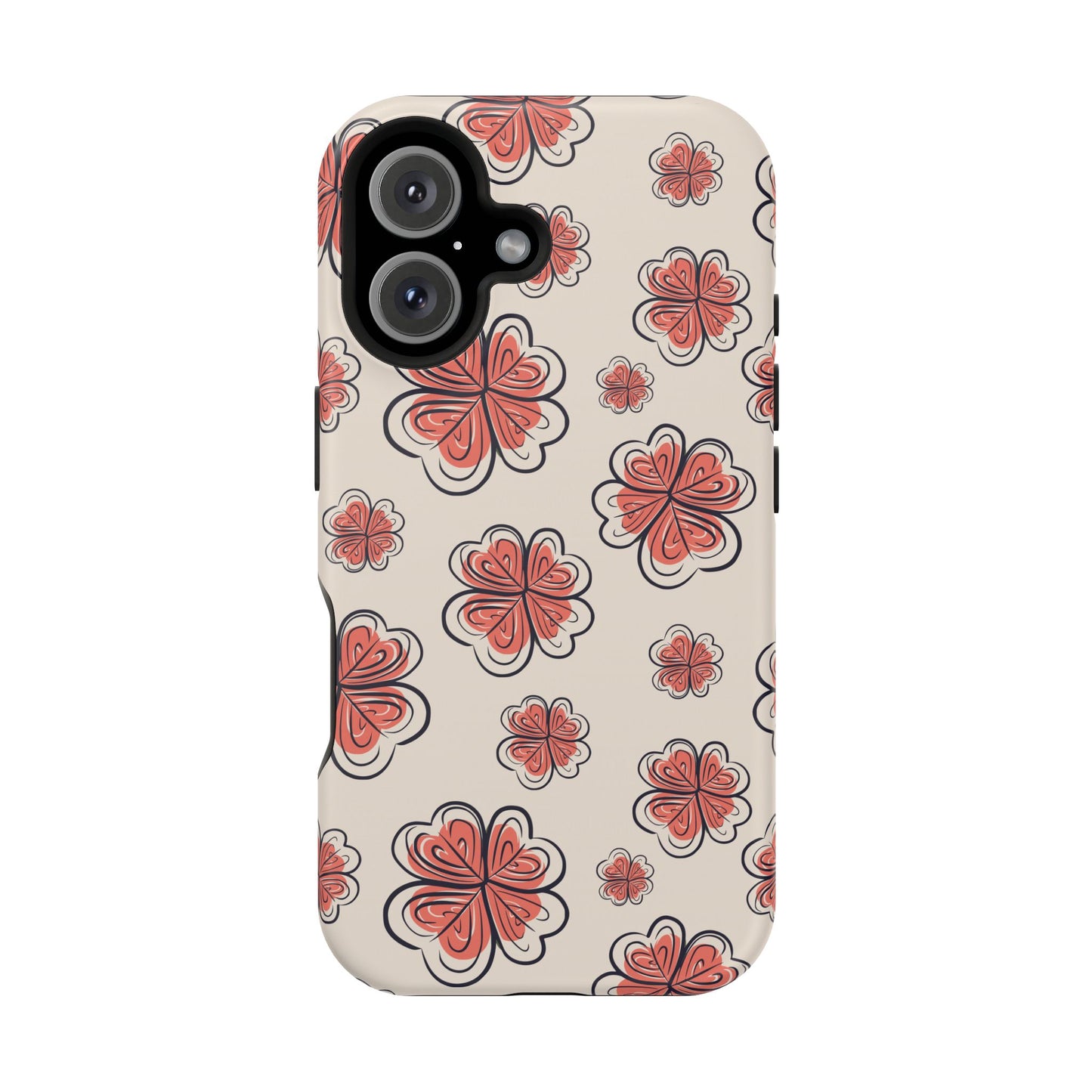 Whimsical Clover Bloom Phone Case – MagSafe Compatible for iPhone & Samsung Galaxy