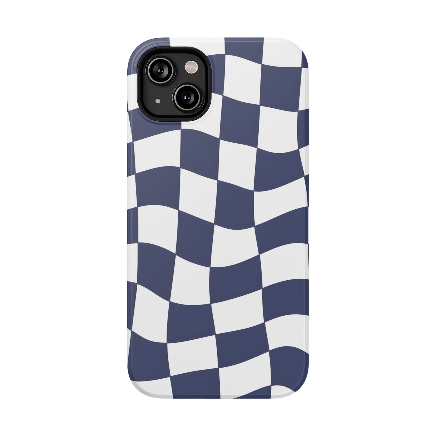 Wavy Checkerboard Phone Case – MagSafe Compatible for iPhone & Samsung Galaxy