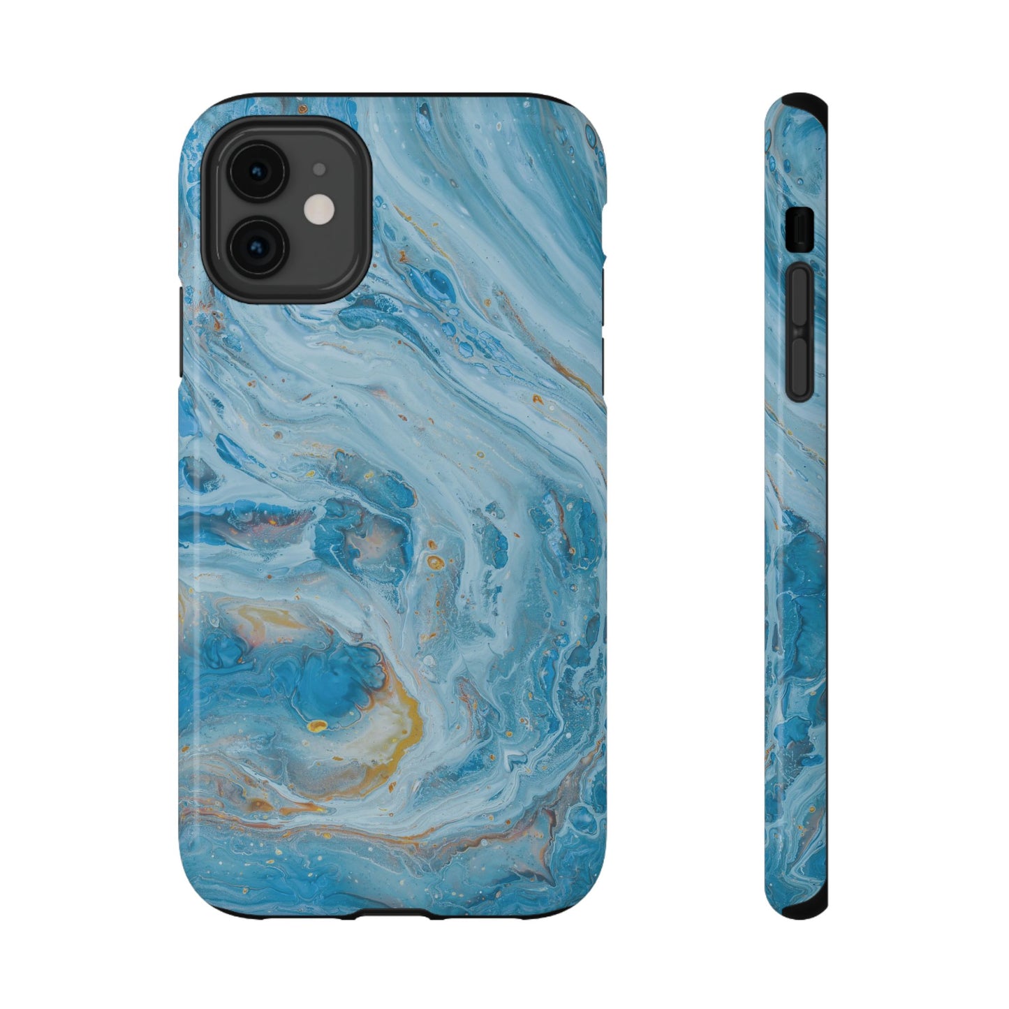 Ocean Swirl Blue Marble Phone Case – MagSafe Compatible for iPhone & Samsung Galaxy