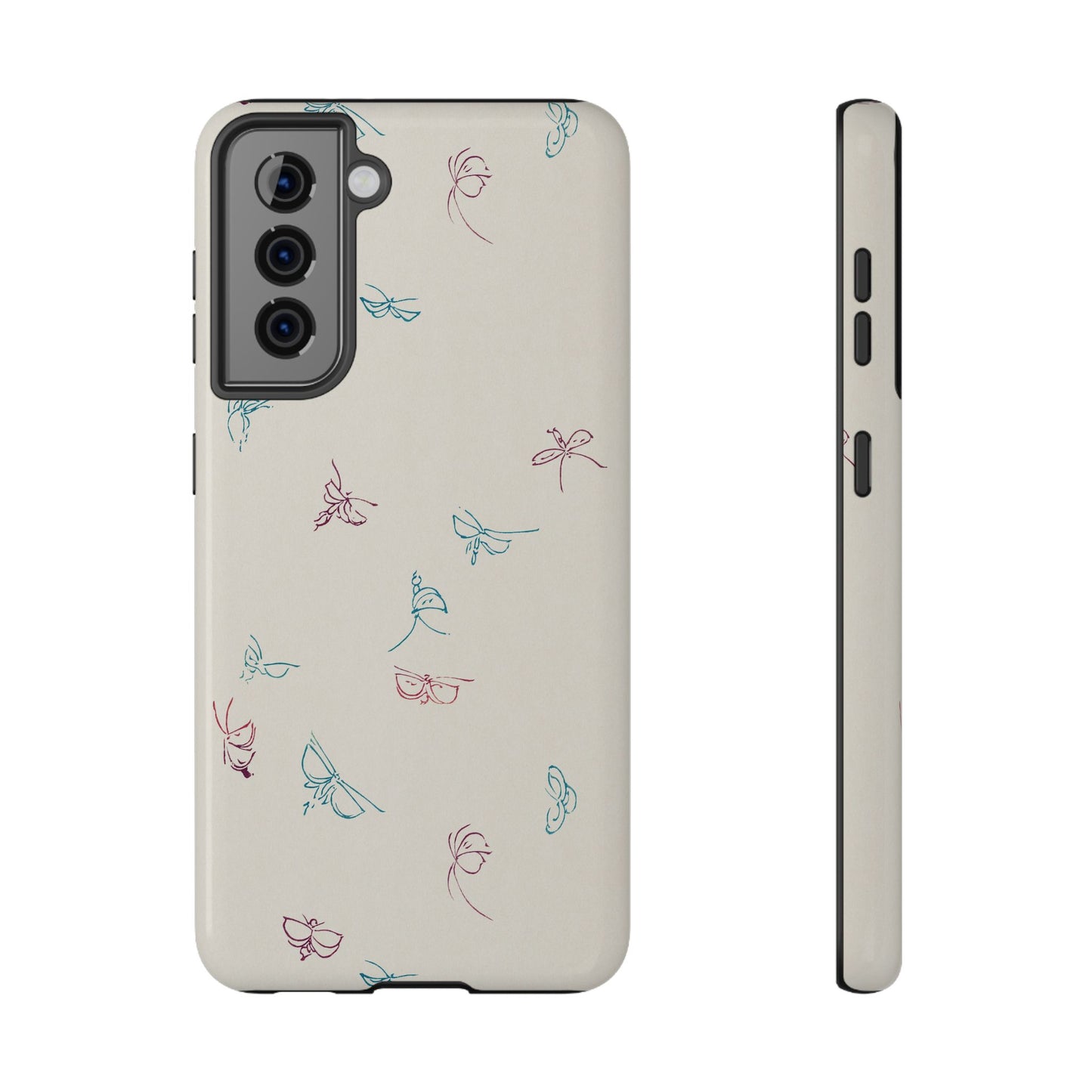 Minimalist Butterfly Sketch Phone Case – MagSafe Compatible for iPhone & Samsung Galaxy