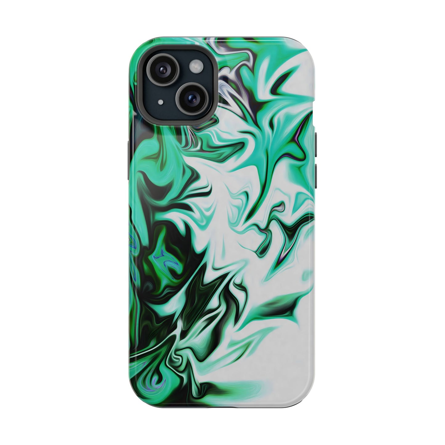 Emerald Green Marble Swirl Phone Case – MagSafe Compatible for iPhone & Samsung Galaxy