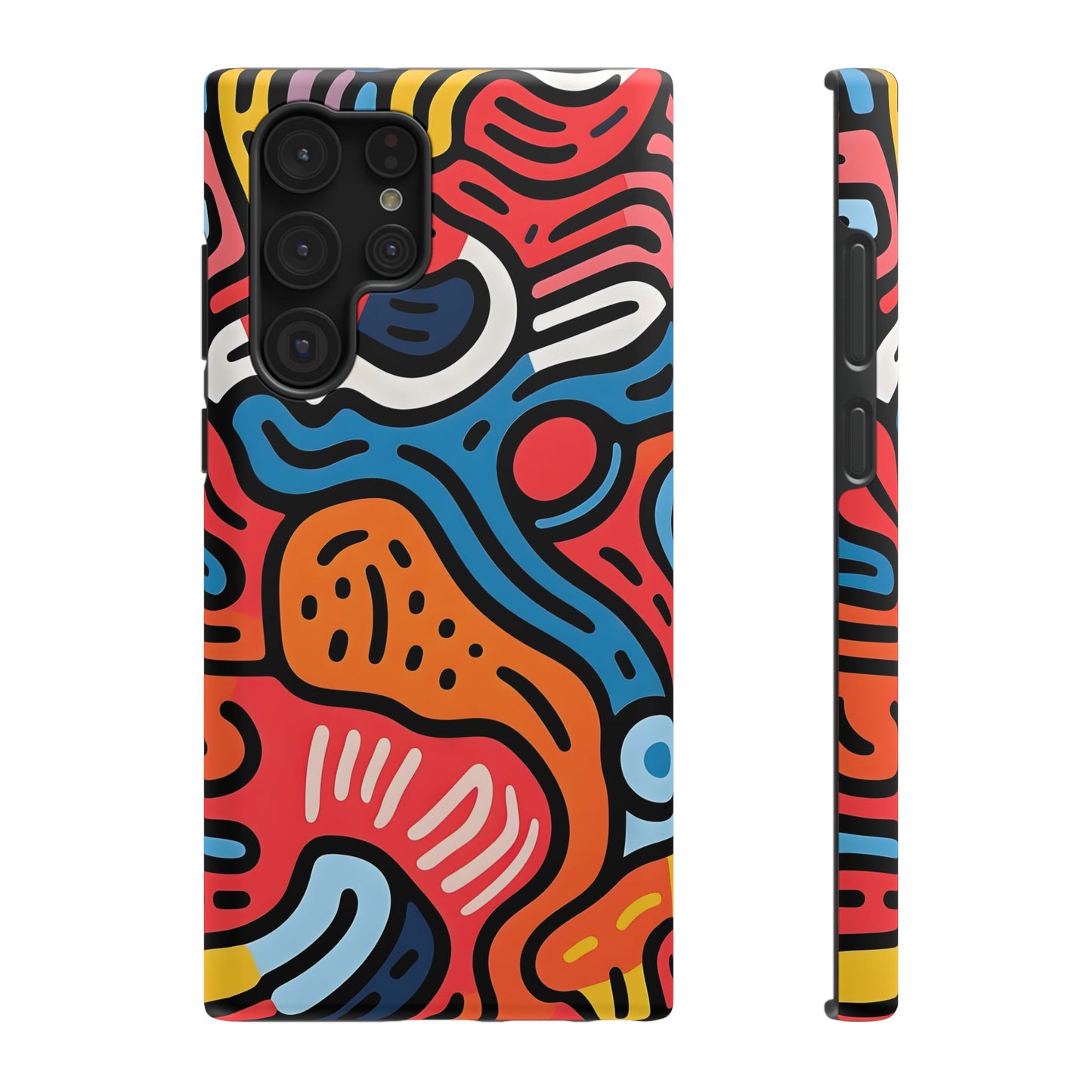 Bold Abstract Doodle Phone Case – MagSafe Compatible for iPhone & Samsung Galaxy