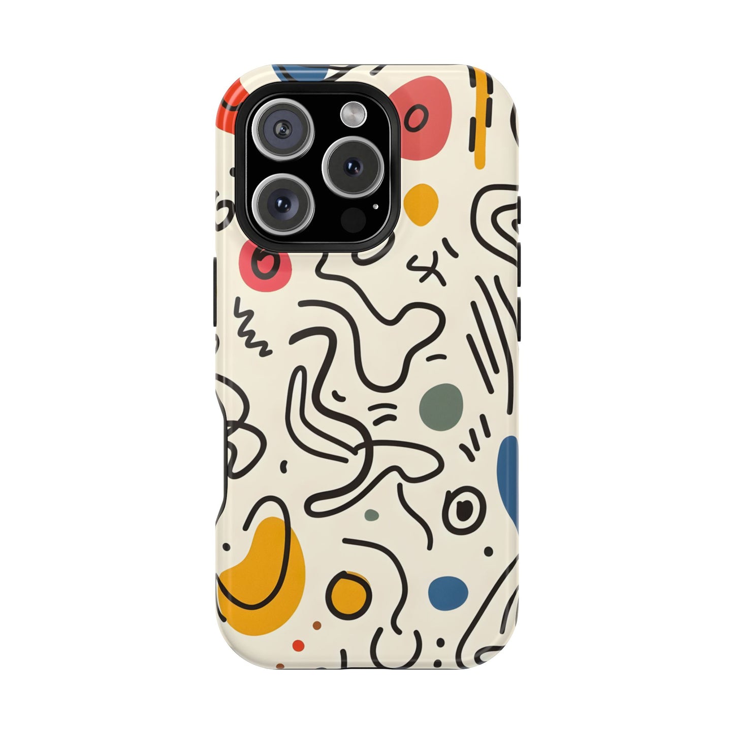 Abstract Doodle Art Phone Case – MagSafe Compatible for iPhone & Samsung Galaxy