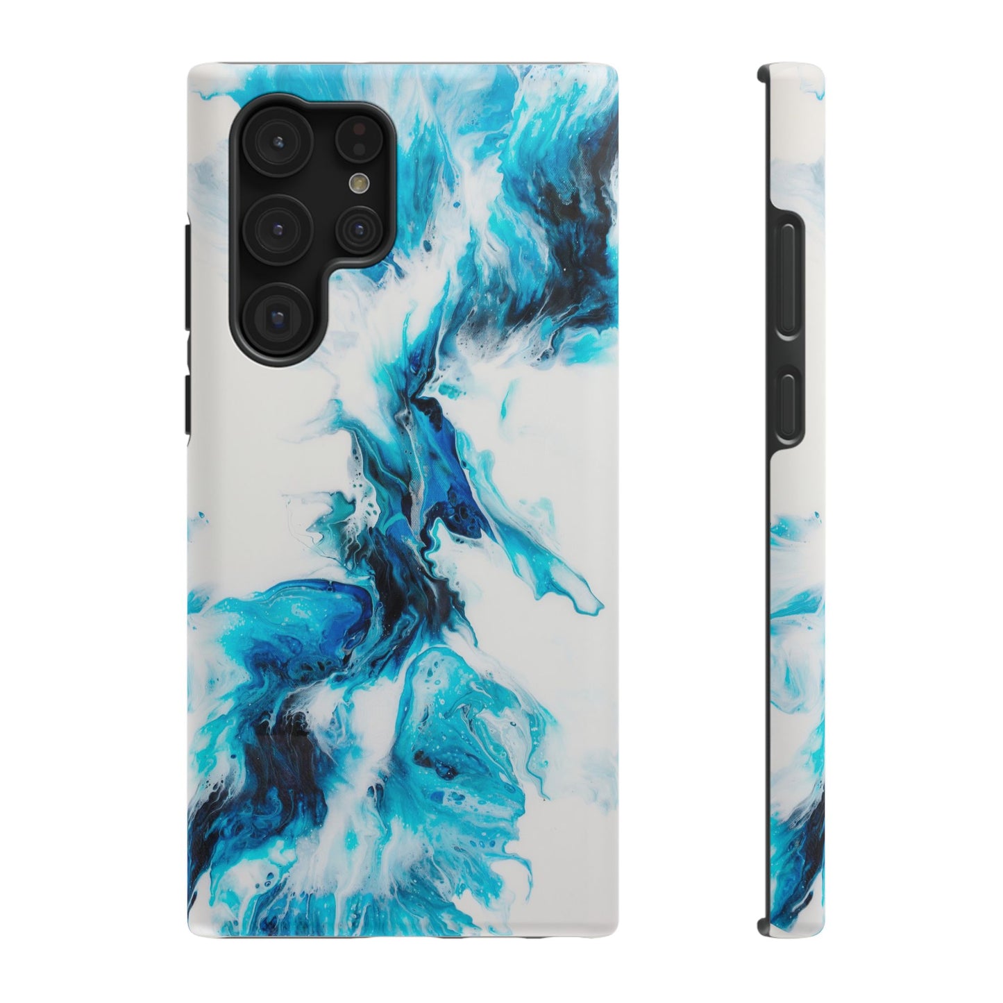Electric Blue Splash Marble Phone Case – MagSafe Compatible for iPhone & Samsung Galaxy