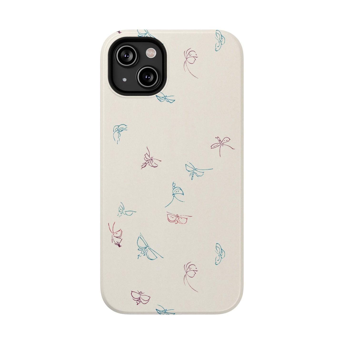 Minimalist Butterfly Sketch Phone Case – MagSafe Compatible for iPhone & Samsung Galaxy