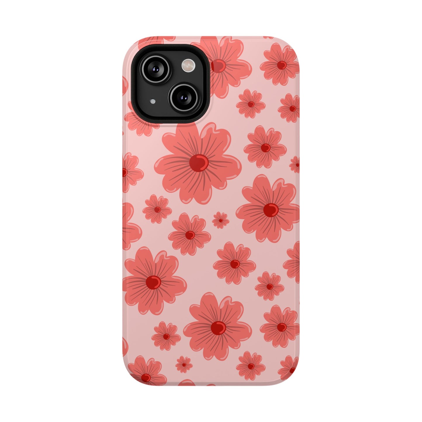Blush Red Floral Phone Case – MagSafe Compatible for iPhone & Samsung Galaxy