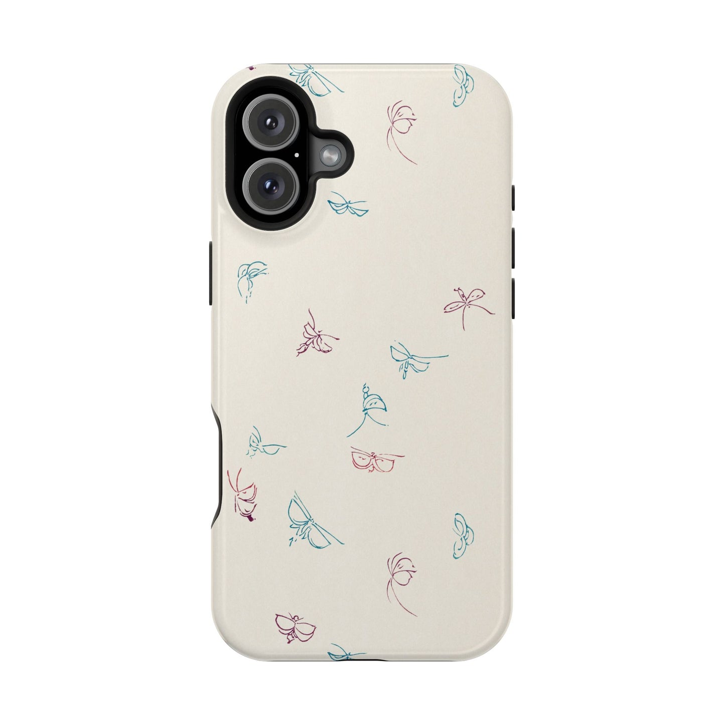 Minimalist Butterfly Sketch Phone Case – MagSafe Compatible for iPhone & Samsung Galaxy