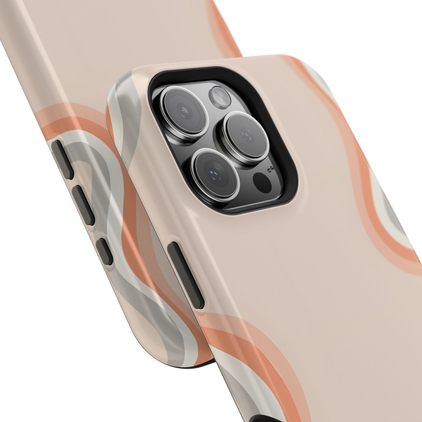 Minimalist Neutral Wavy Phone Case – MagSafe Compatible for iPhone & Samsung Galaxy