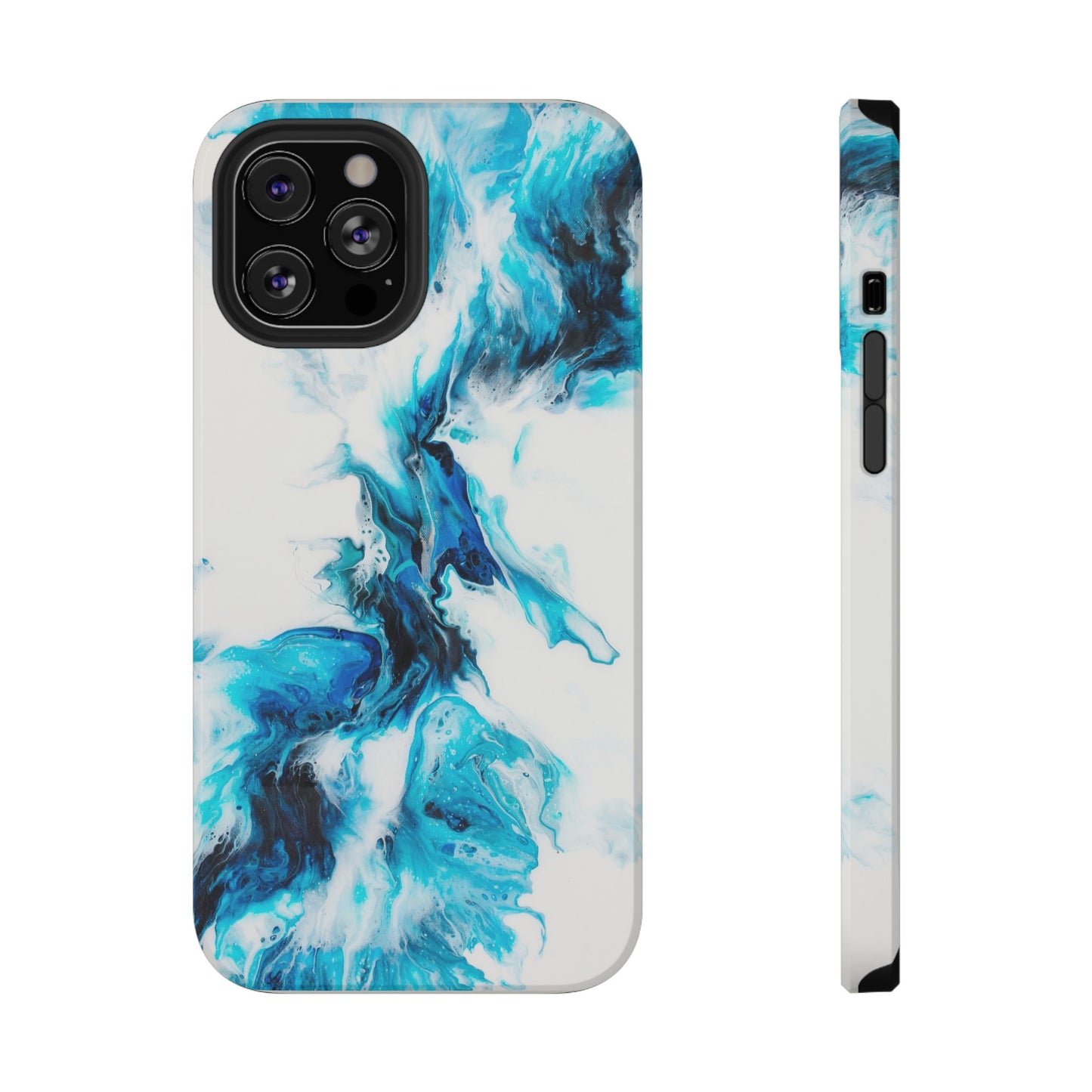 Electric Blue Splash Marble Phone Case – MagSafe Compatible for iPhone & Samsung Galaxy