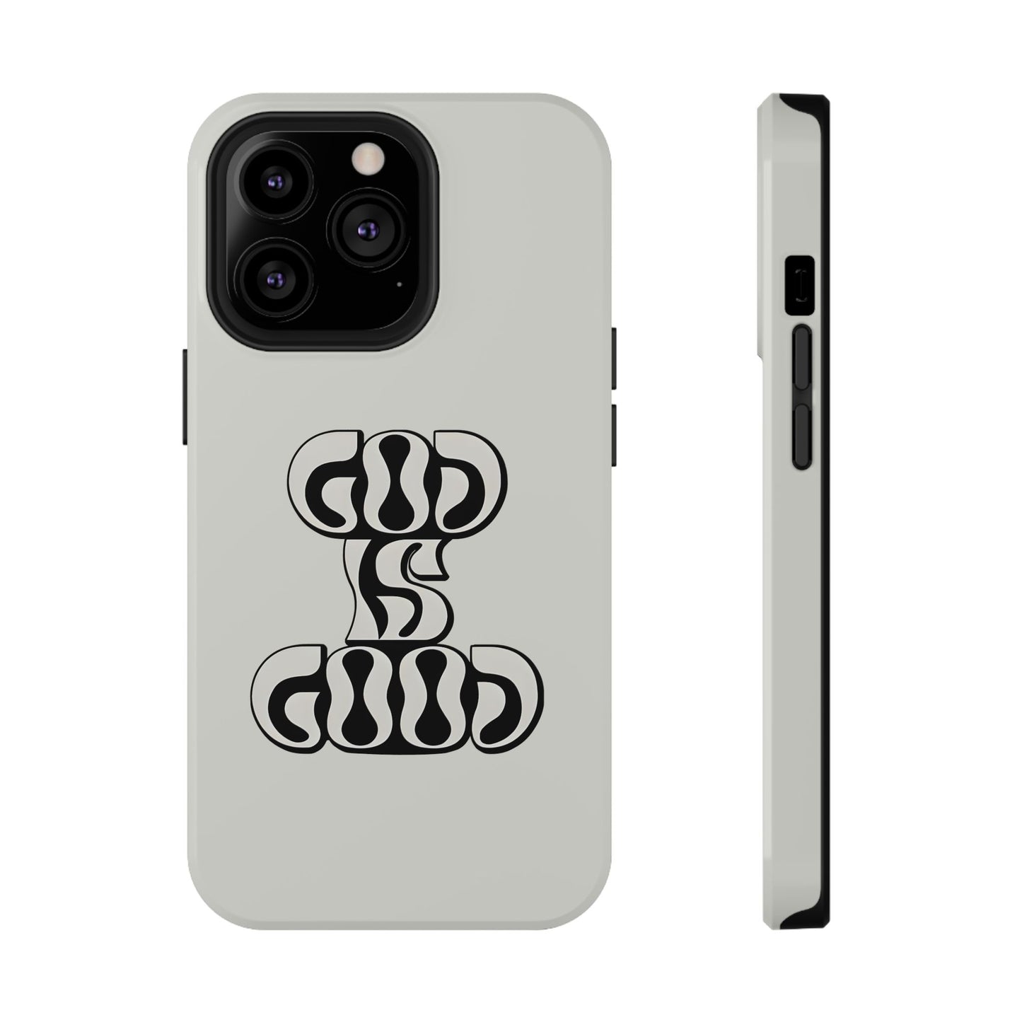 Black & White Bold "God Is Good" Phone Case – MagSafe Compatible for iPhone & Samsung Galaxy