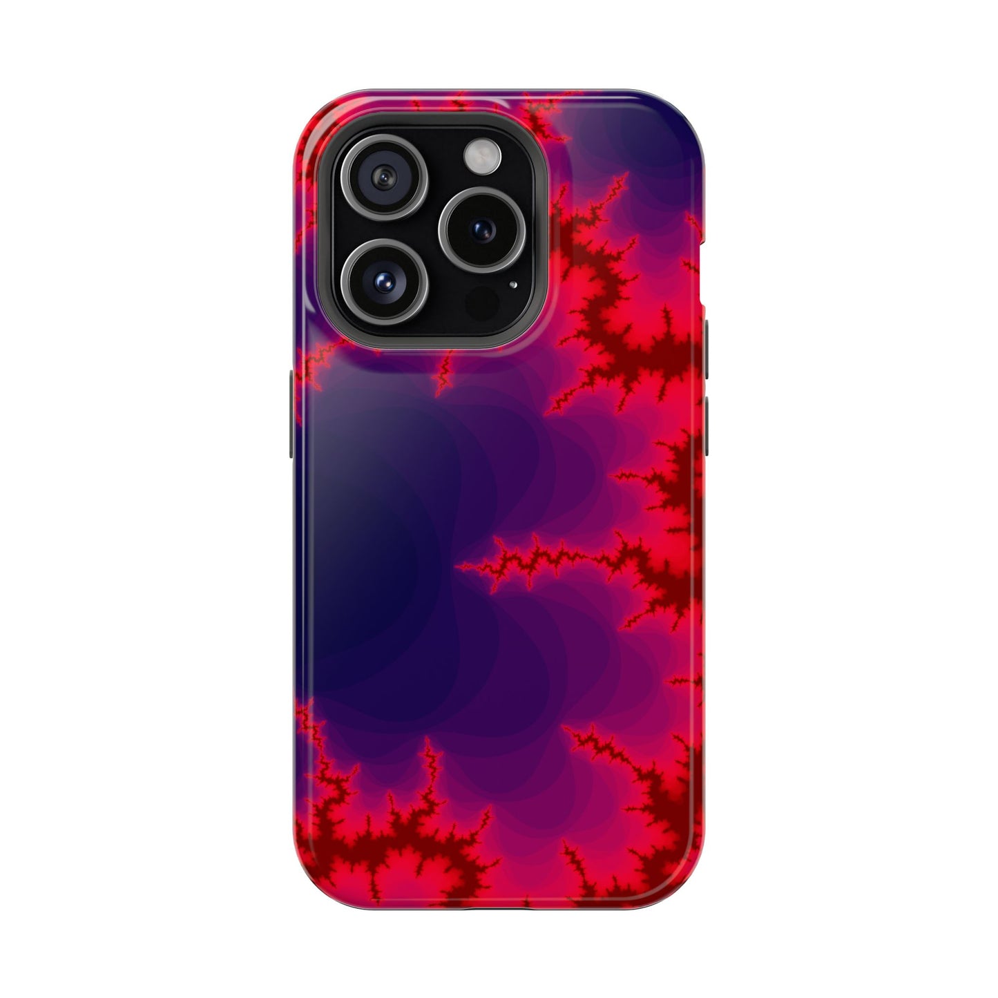 Neon Fractal Lightning Phone Case – MagSafe Compatible for iPhone & Samsung Galaxy