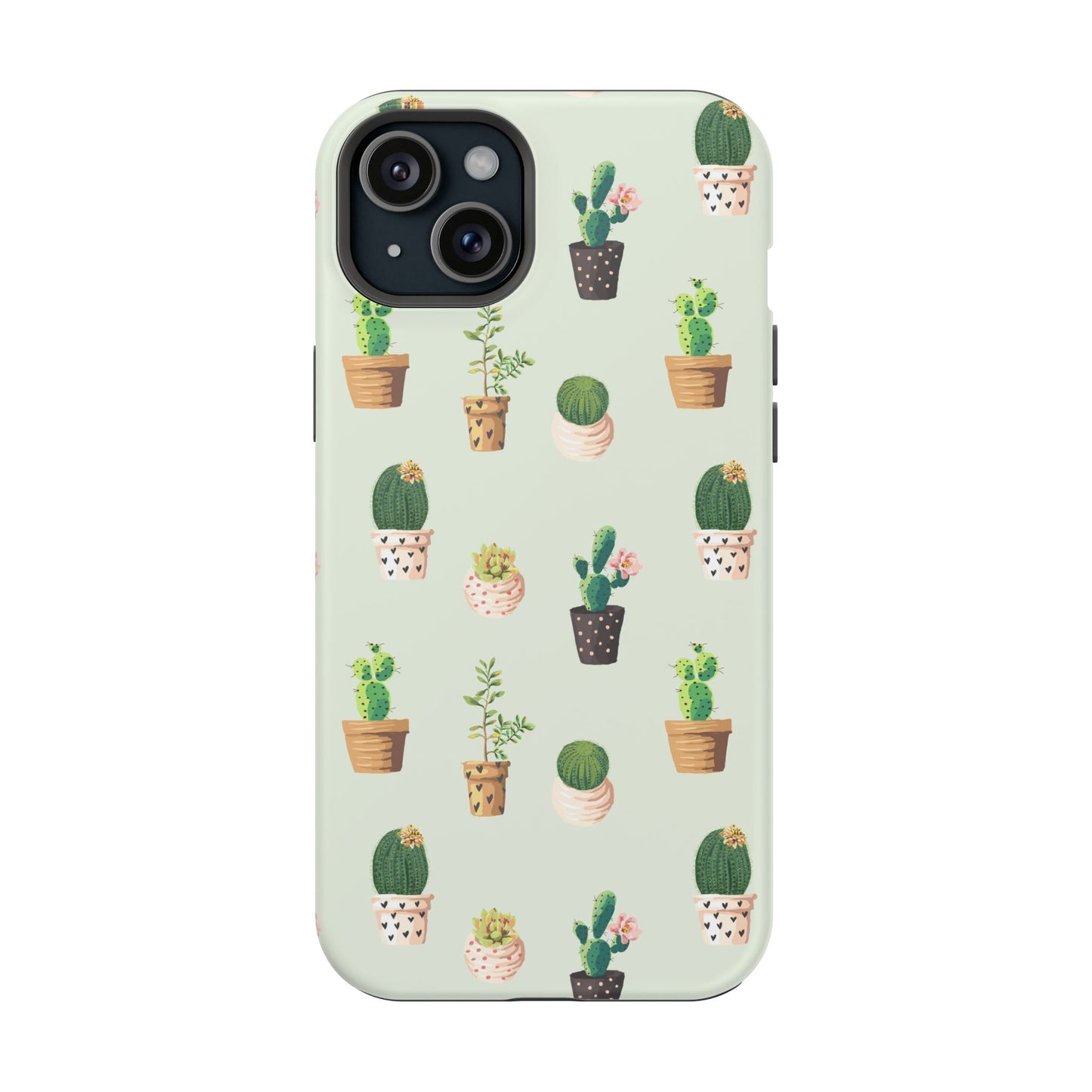 Desert Bloom Cactus Phone Case – Cute Succulent Print, MagSafe Compatible for iPhone & Samsung Galaxy