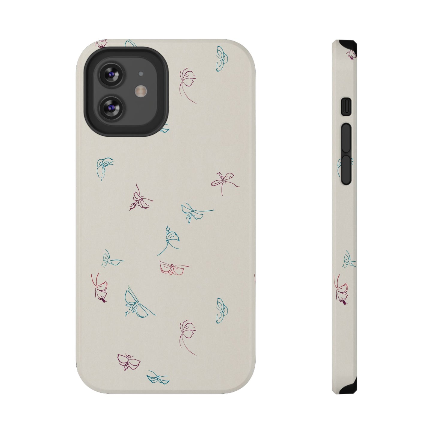 Minimalist Butterfly Sketch Phone Case – MagSafe Compatible for iPhone & Samsung Galaxy